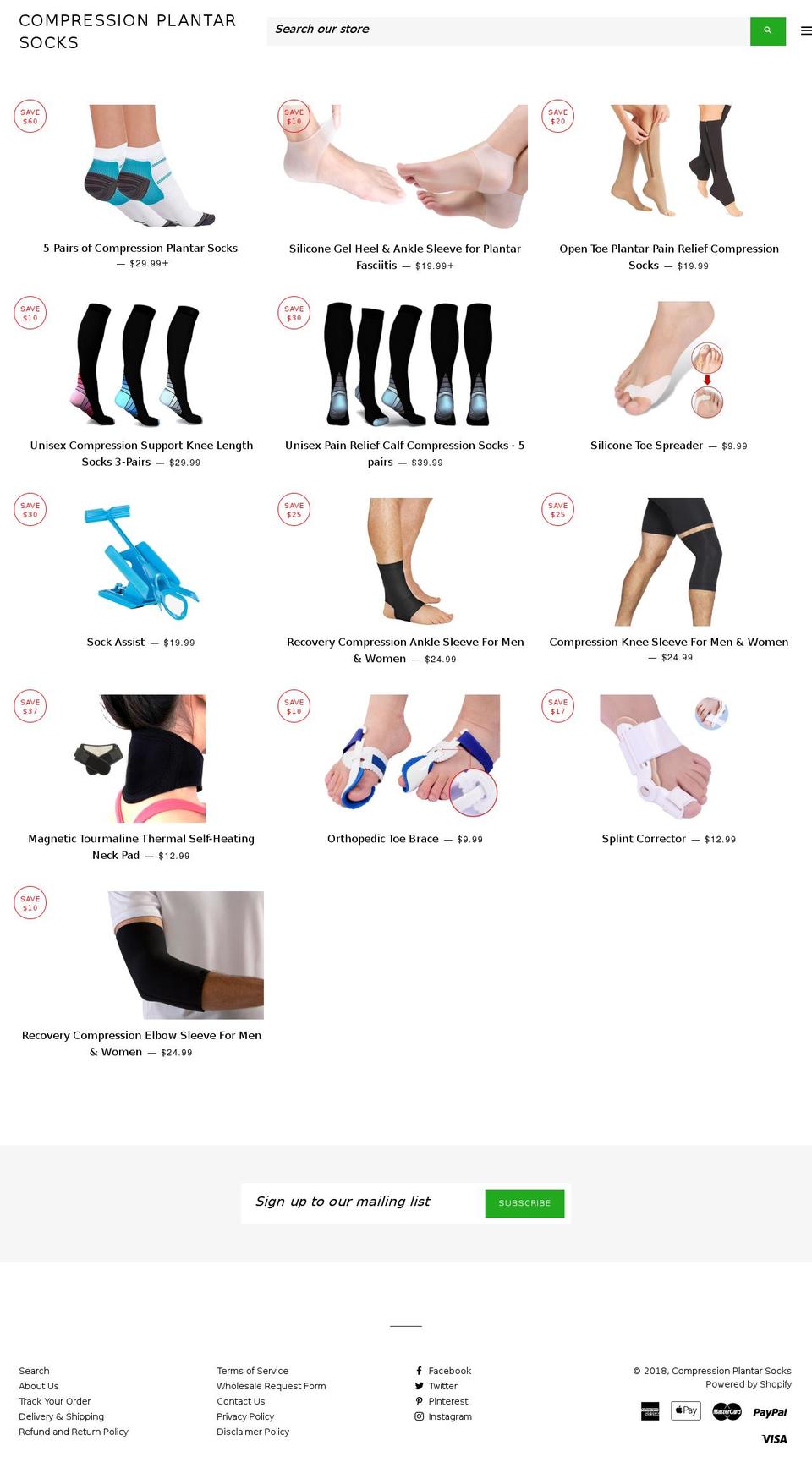 plantarsocks.com — Shopify storefront screenshot