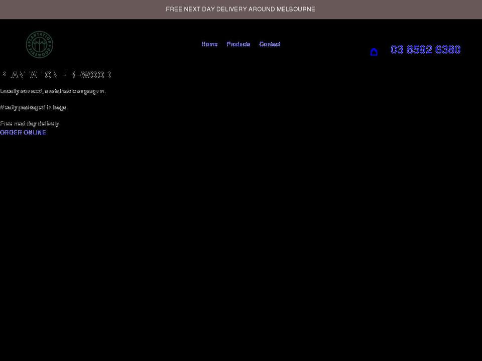 plantationfirewood.com.au shopify website screenshot