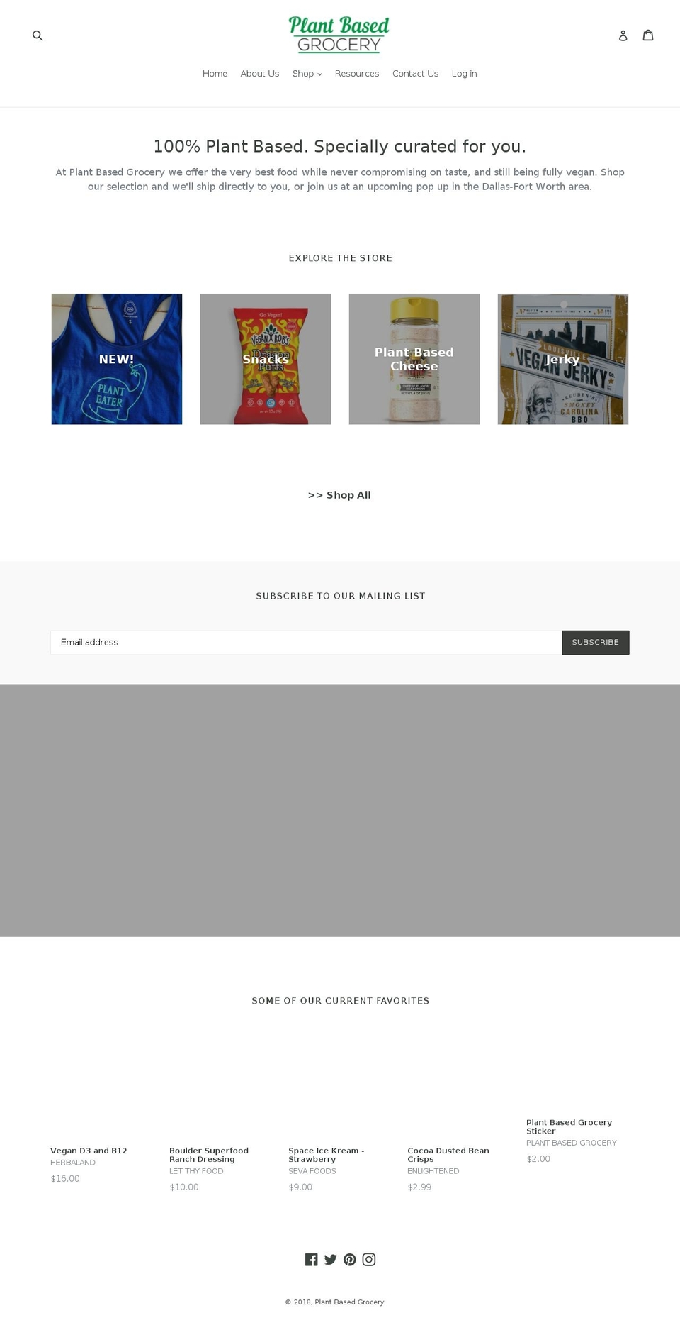 plantbasedgrocery.com shopify website screenshot
