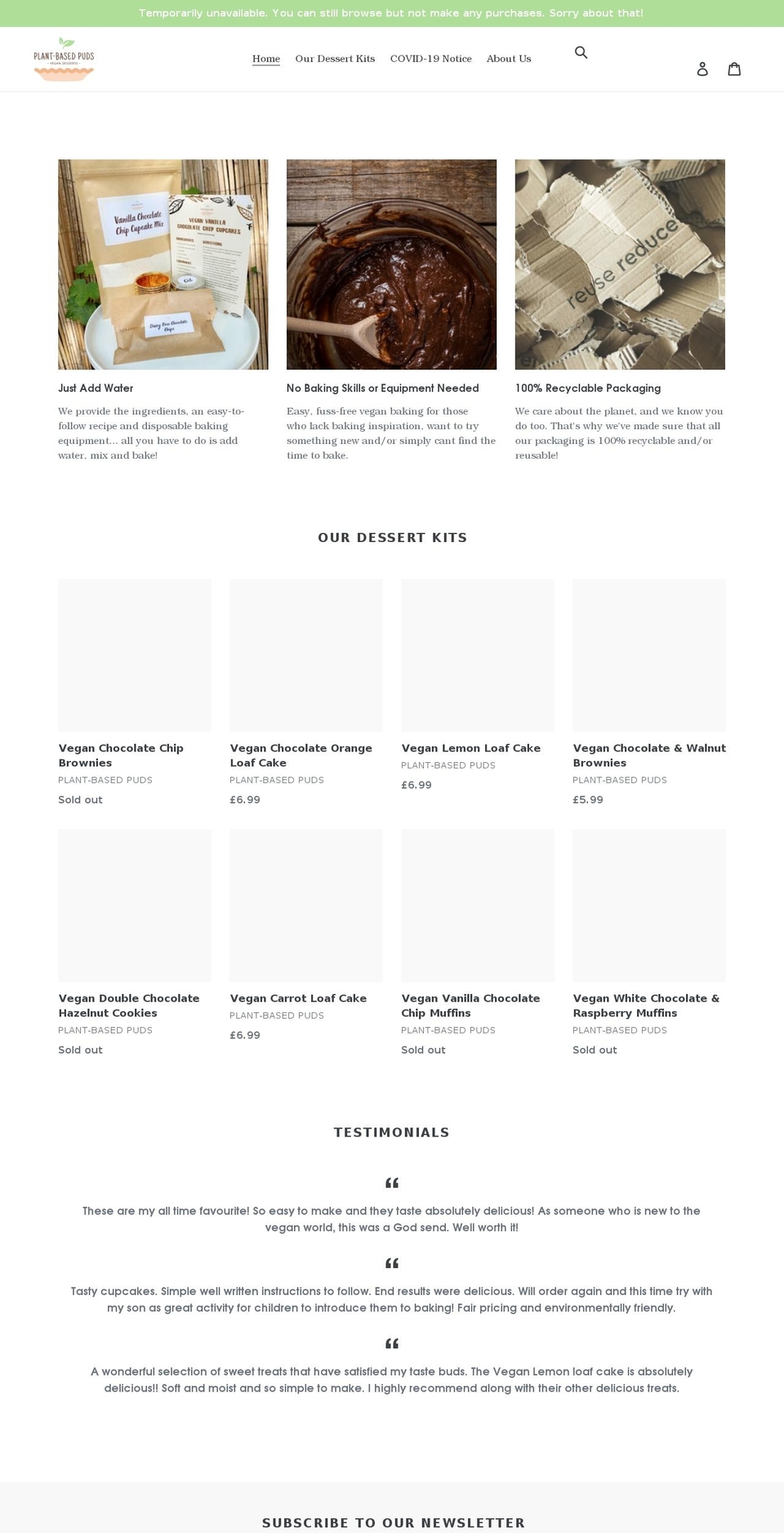 plantbasedpuds.co.uk shopify website screenshot