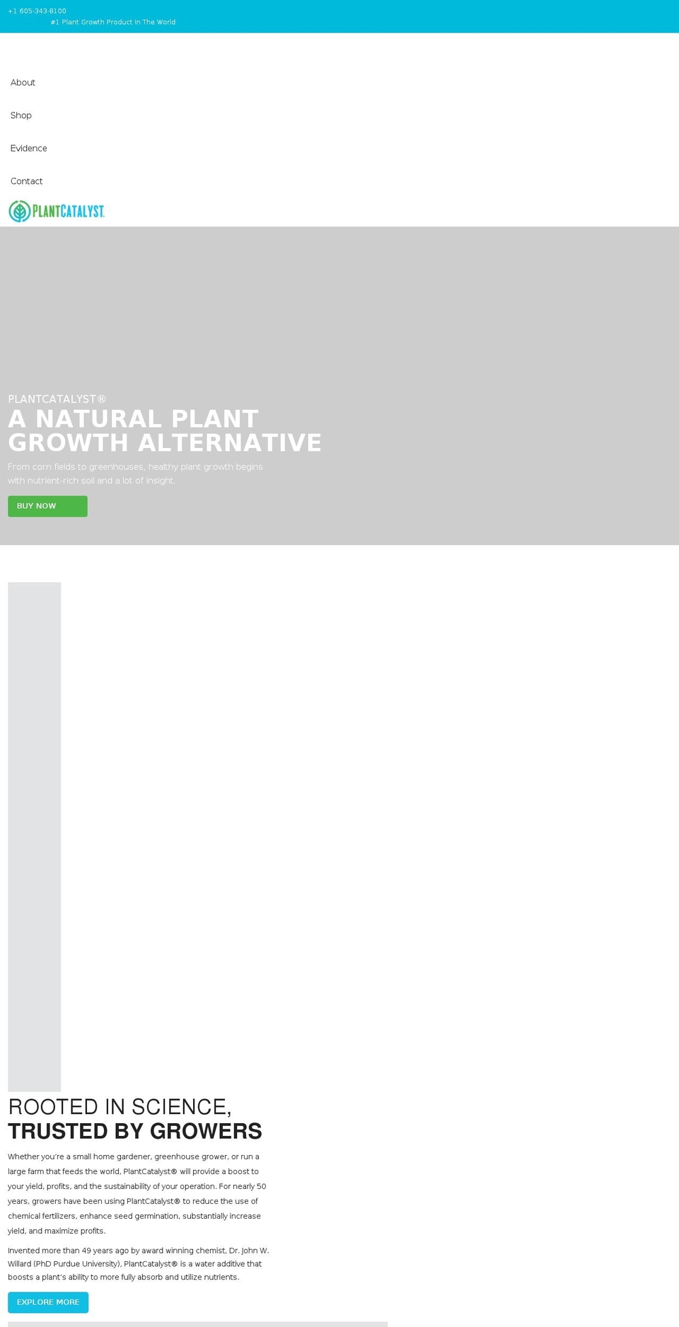 plantcatalyst.com shopify website screenshot