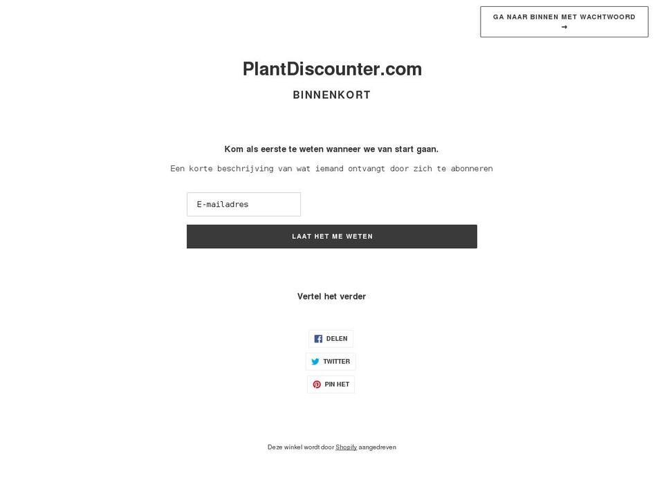 plantdiscounter.com shopify website screenshot