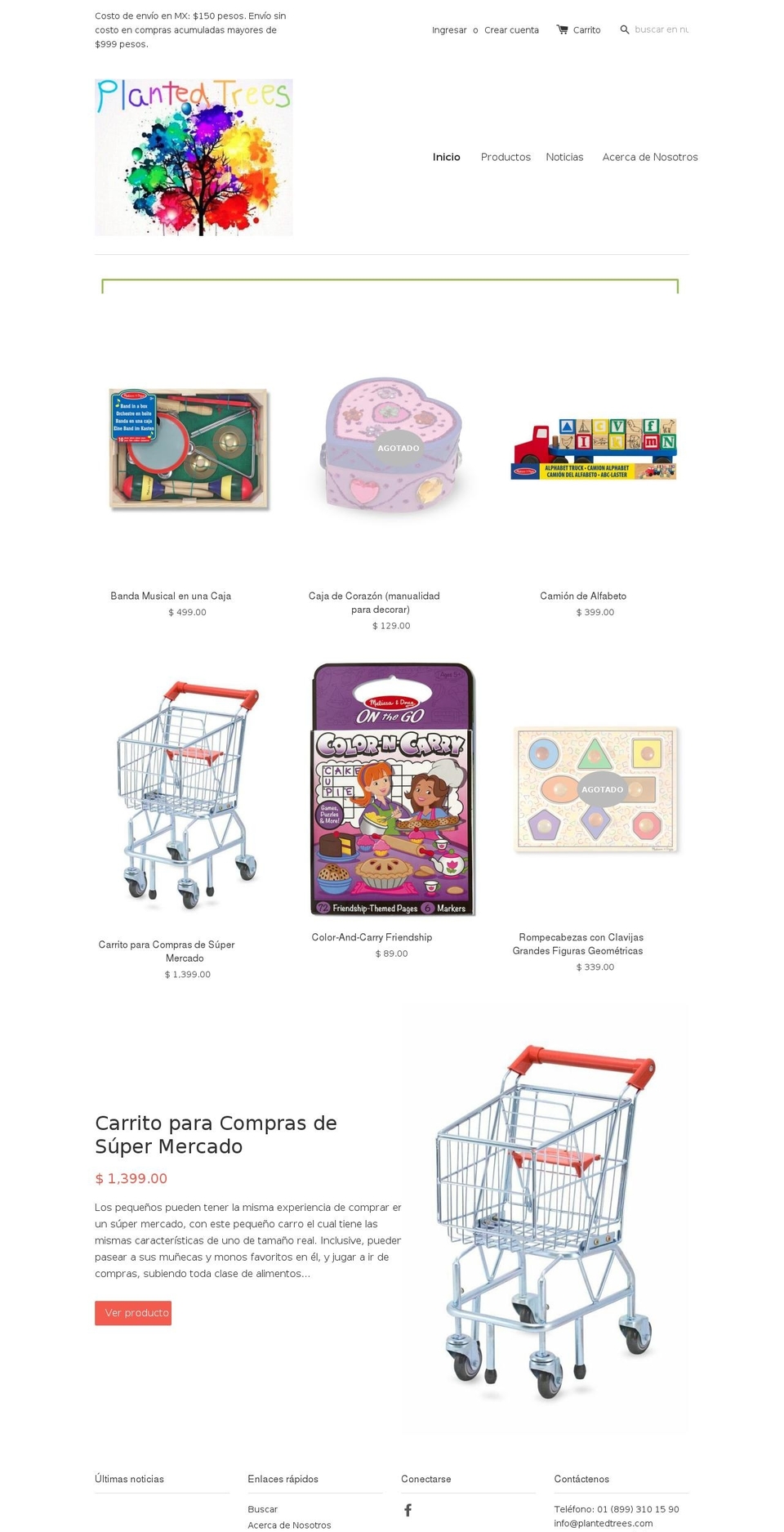 plantedtrees.com shopify website screenshot