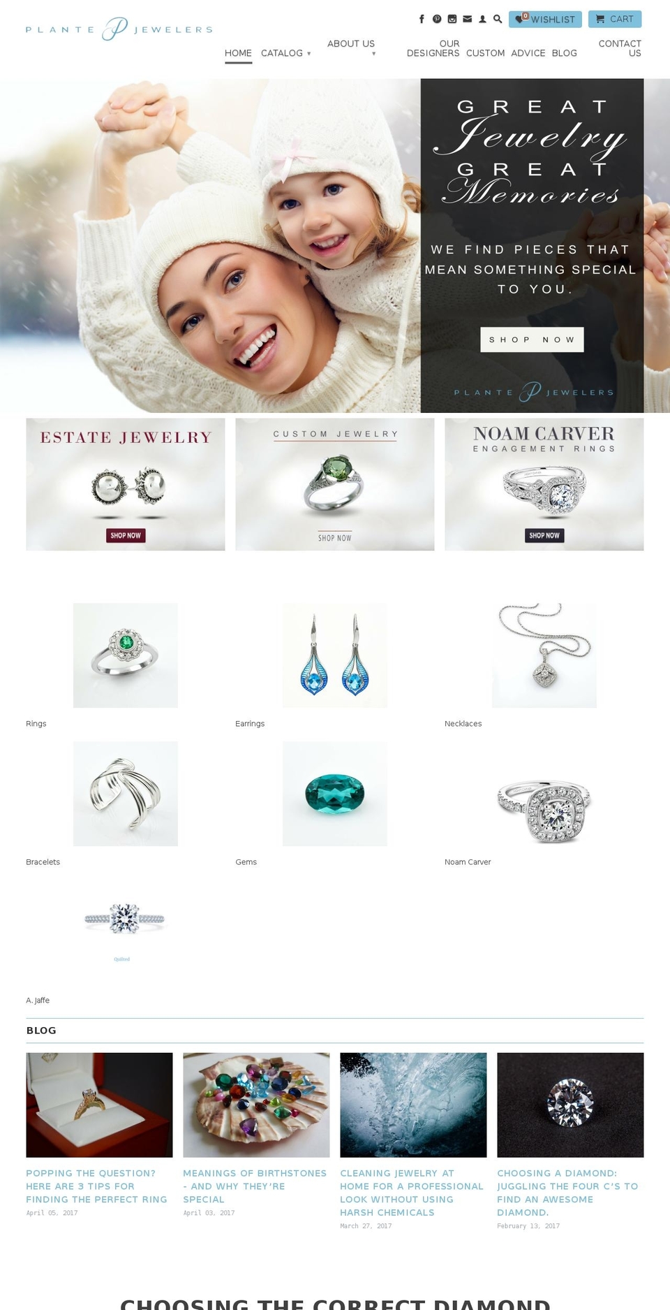 plantejewelers.com shopify website screenshot