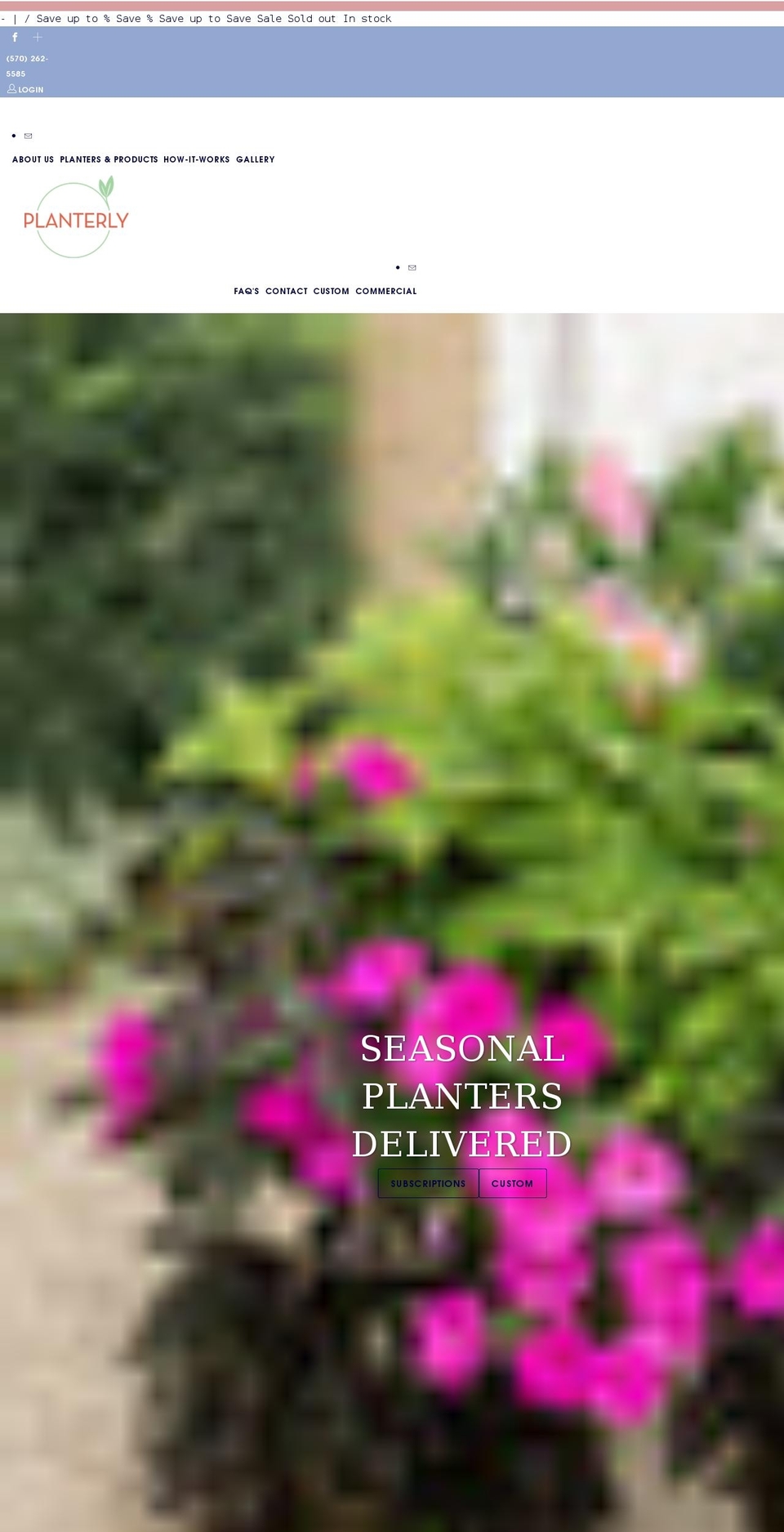 planterlyflowers.com shopify website screenshot