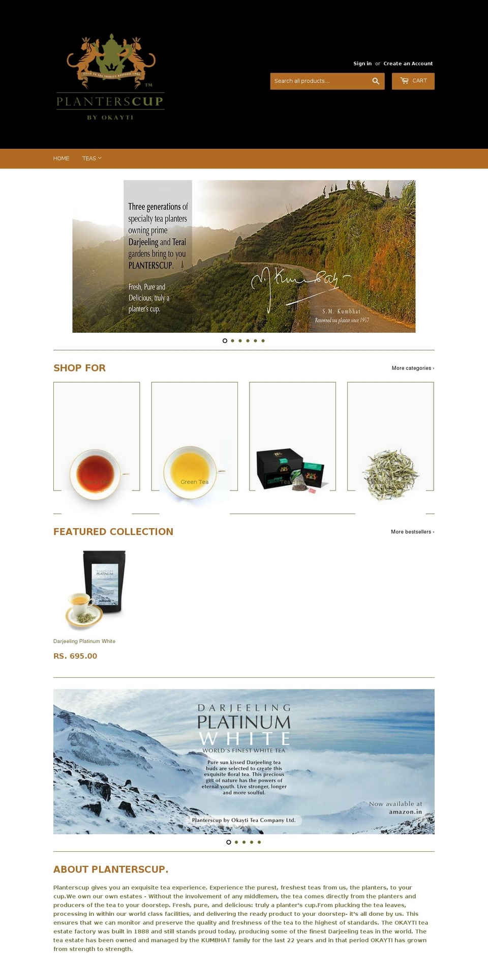 planterscup.com — Shopify storefront screenshot