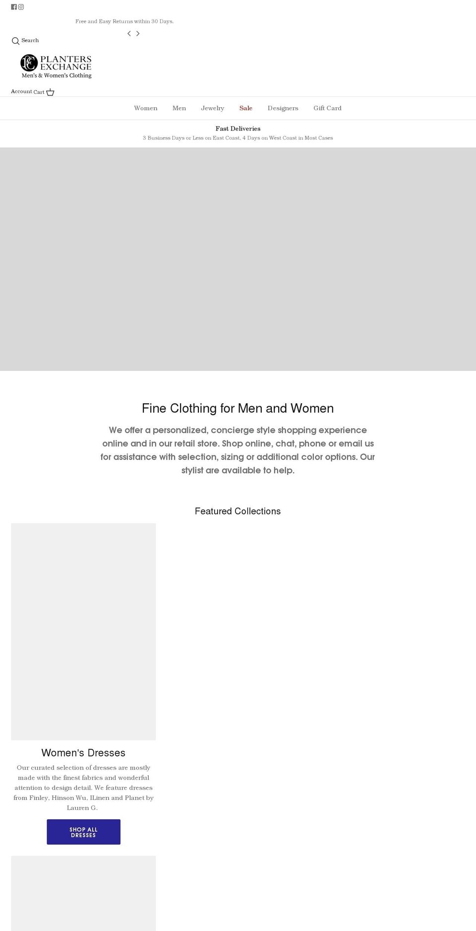 plantersexchange.com shopify website screenshot