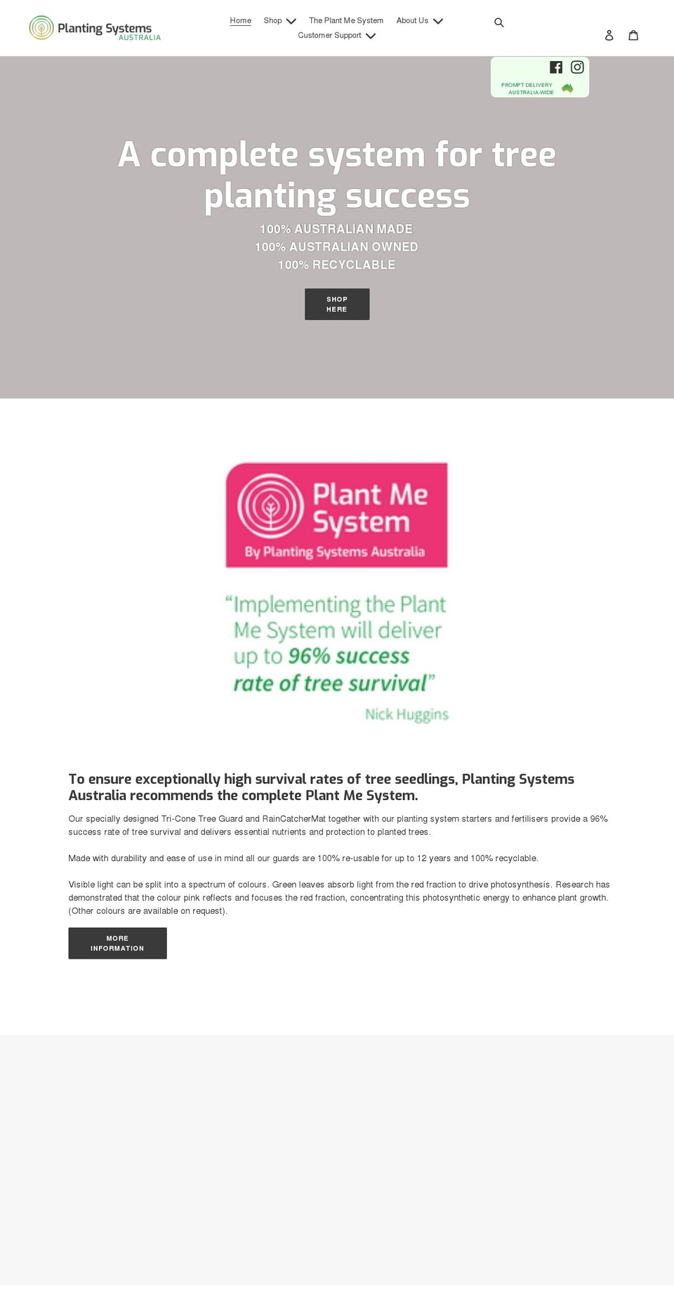 plantingsystemsaustralia.com.au shopify website screenshot