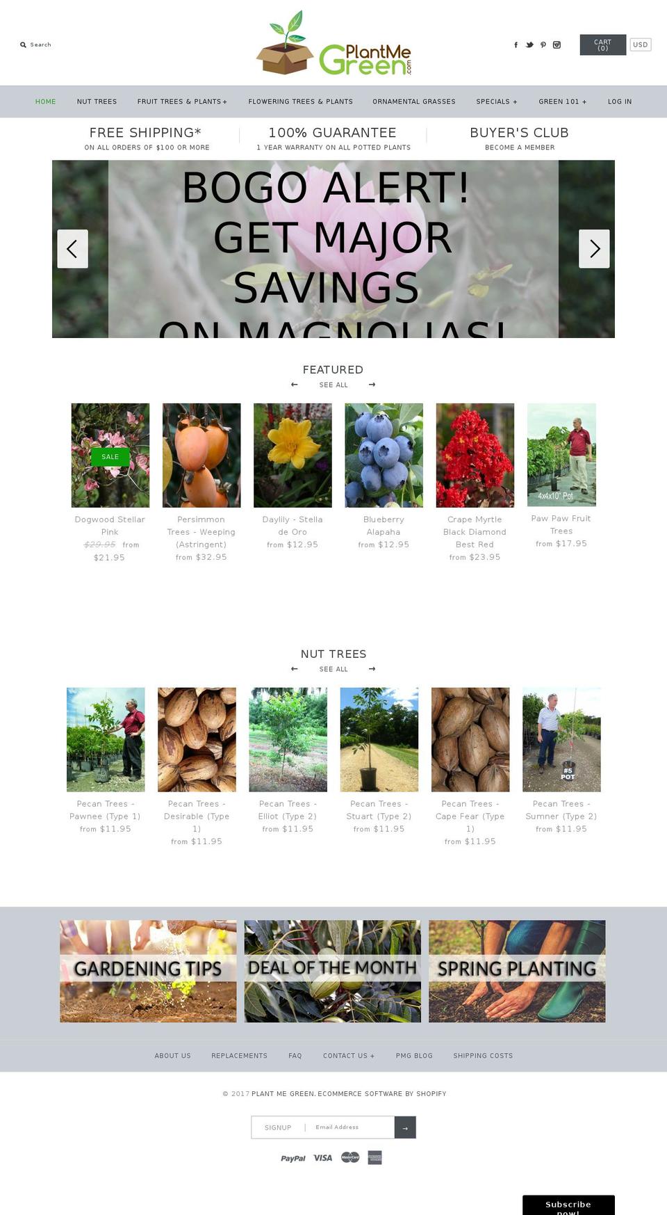 Symmetry Shopify theme site example plantmegreen.com