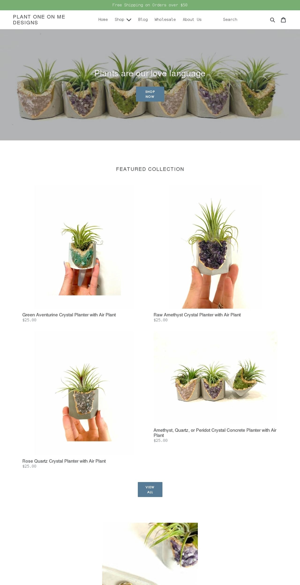 plantoneonmedesigns.com shopify website screenshot