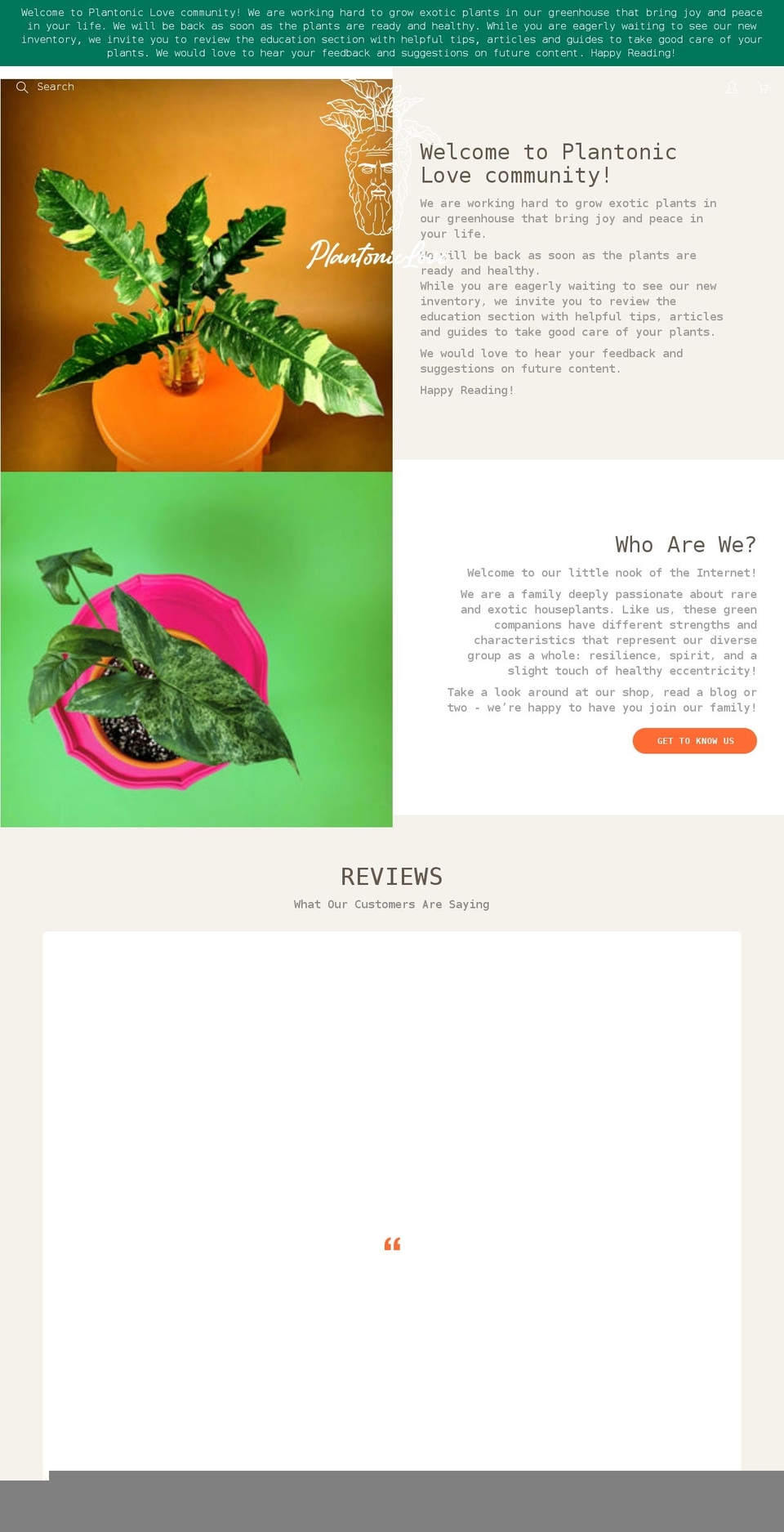 plantoniclove.com shopify website screenshot