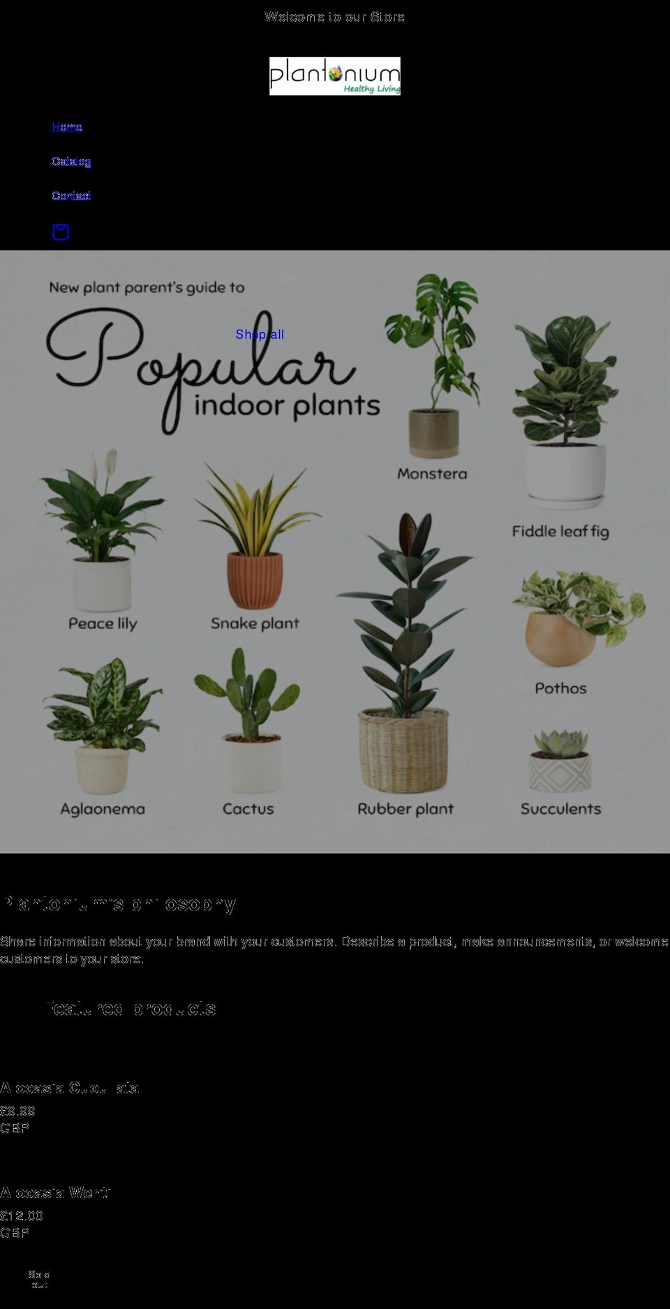 plantonium.com shopify website screenshot