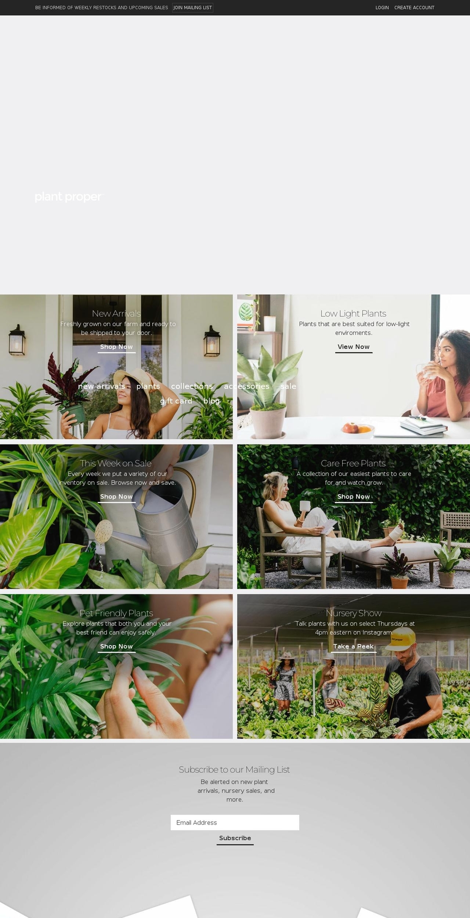 plantproper.com shopify website screenshot