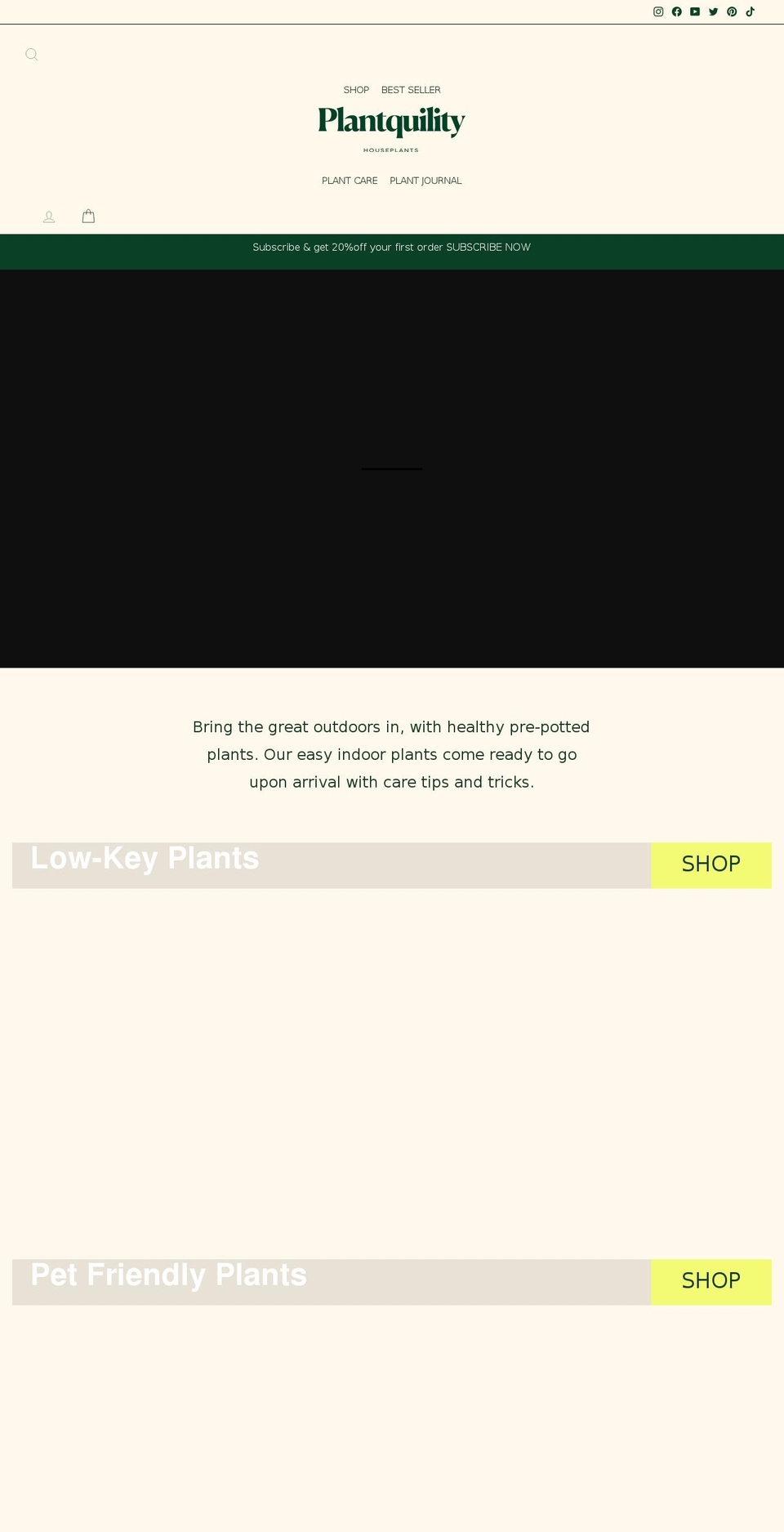 plantquility.com shopify website screenshot