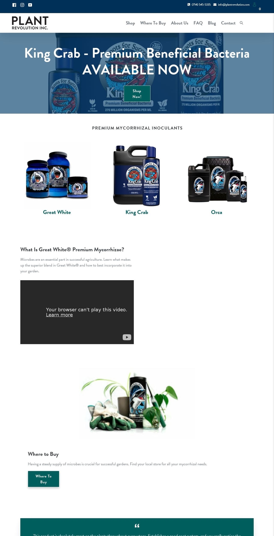 plantrevolution.com shopify website screenshot