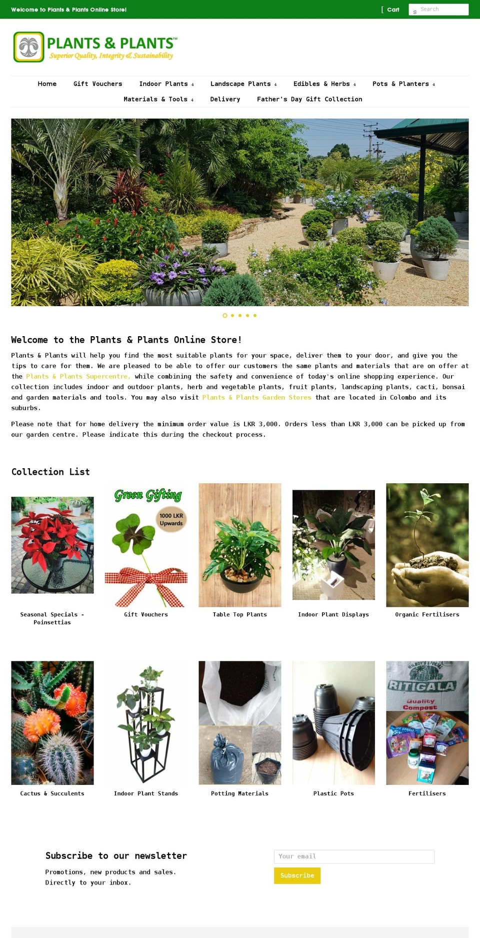 plantsandplants.store shopify website screenshot