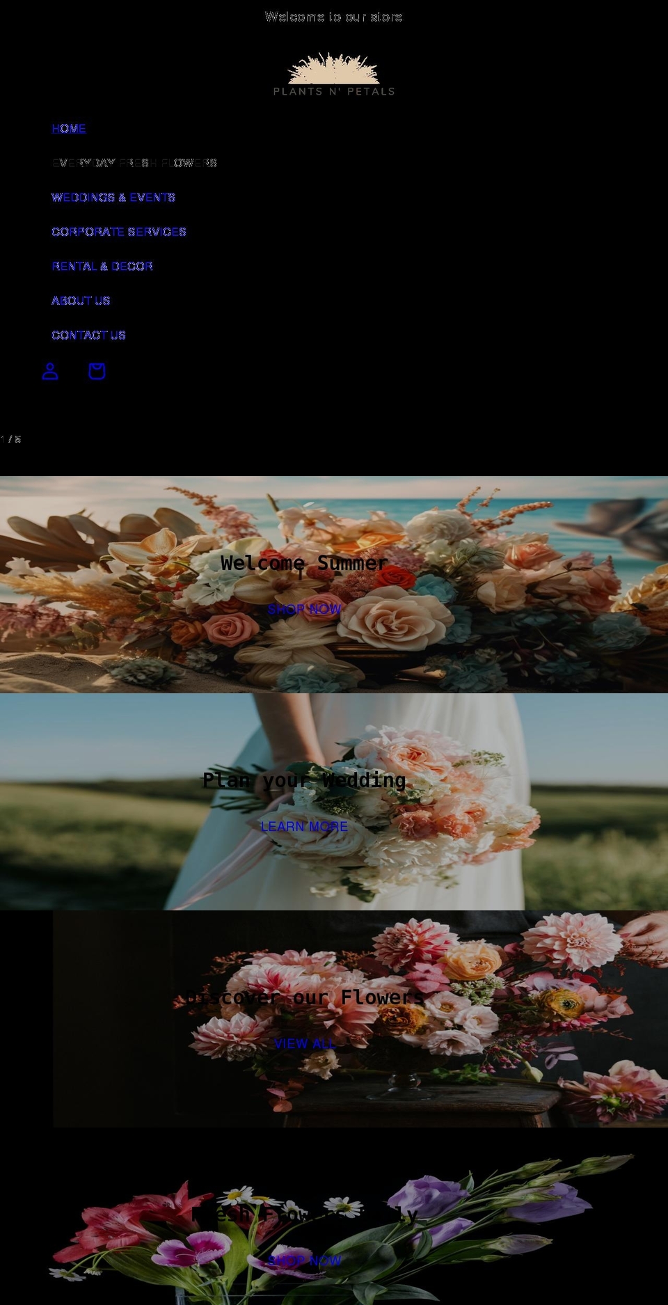plantsnpetals.net shopify website screenshot