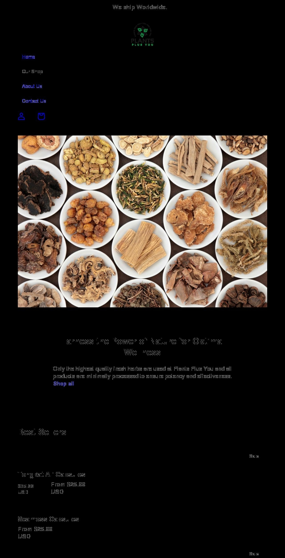 plantsplusyou.com shopify website screenshot