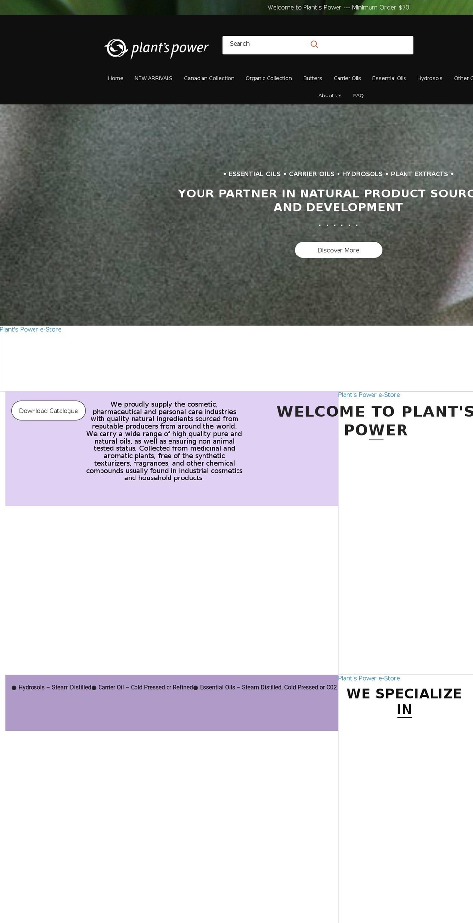 plantspower.ca shopify website screenshot