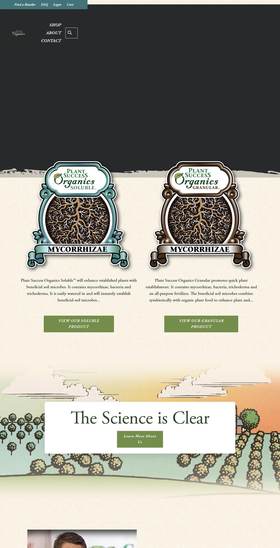 plantsuccessorganics.com shopify website screenshot