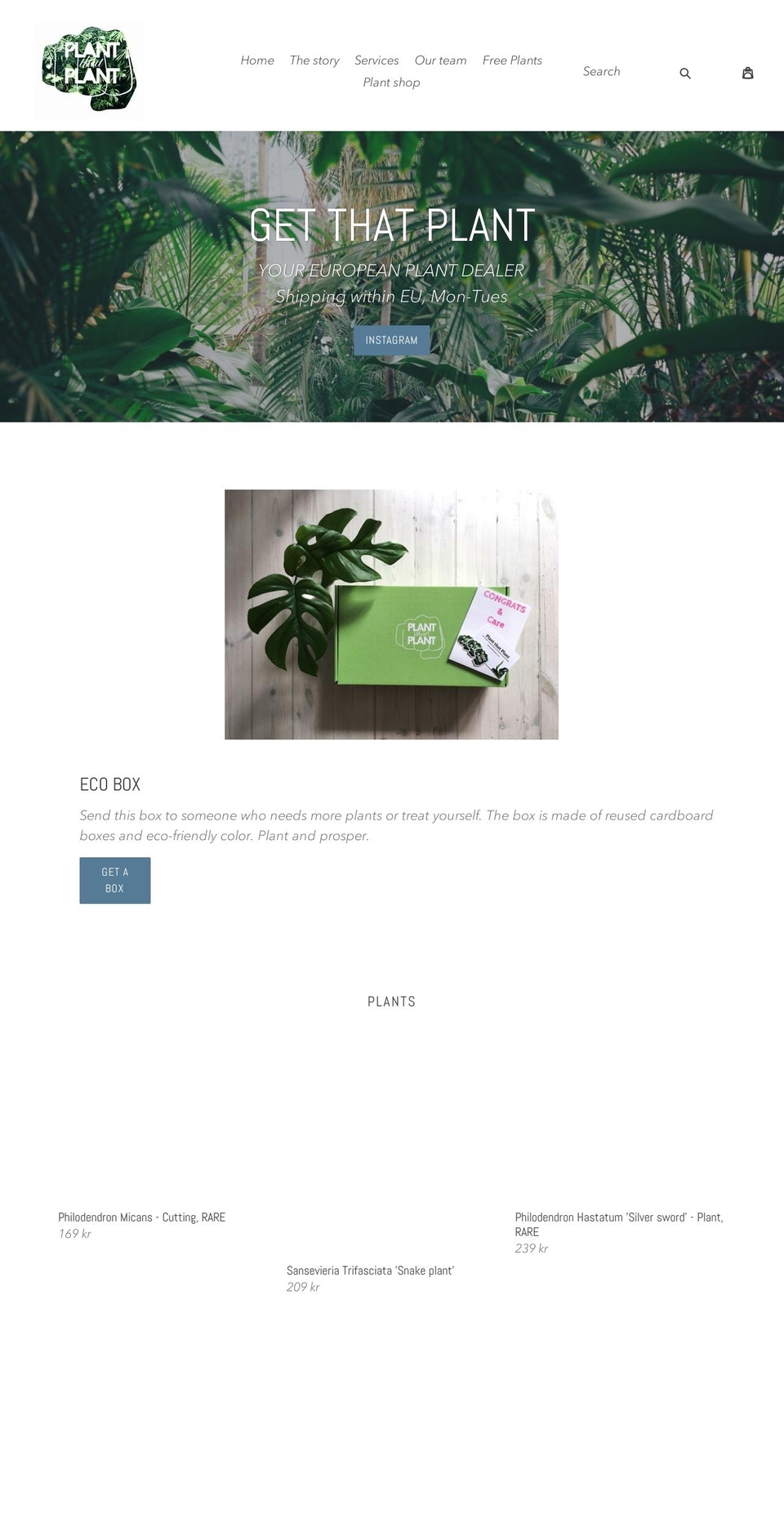 plantthatplant.com shopify website screenshot