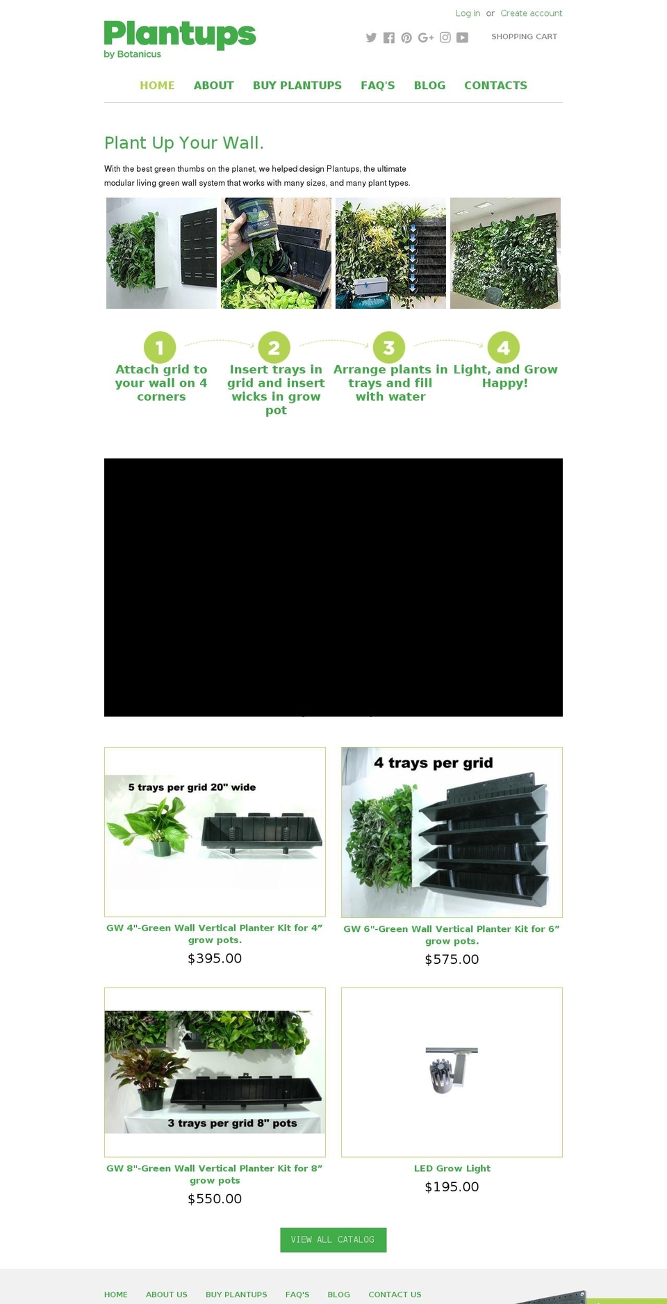 plantupsgreenwalls.com shopify website screenshot