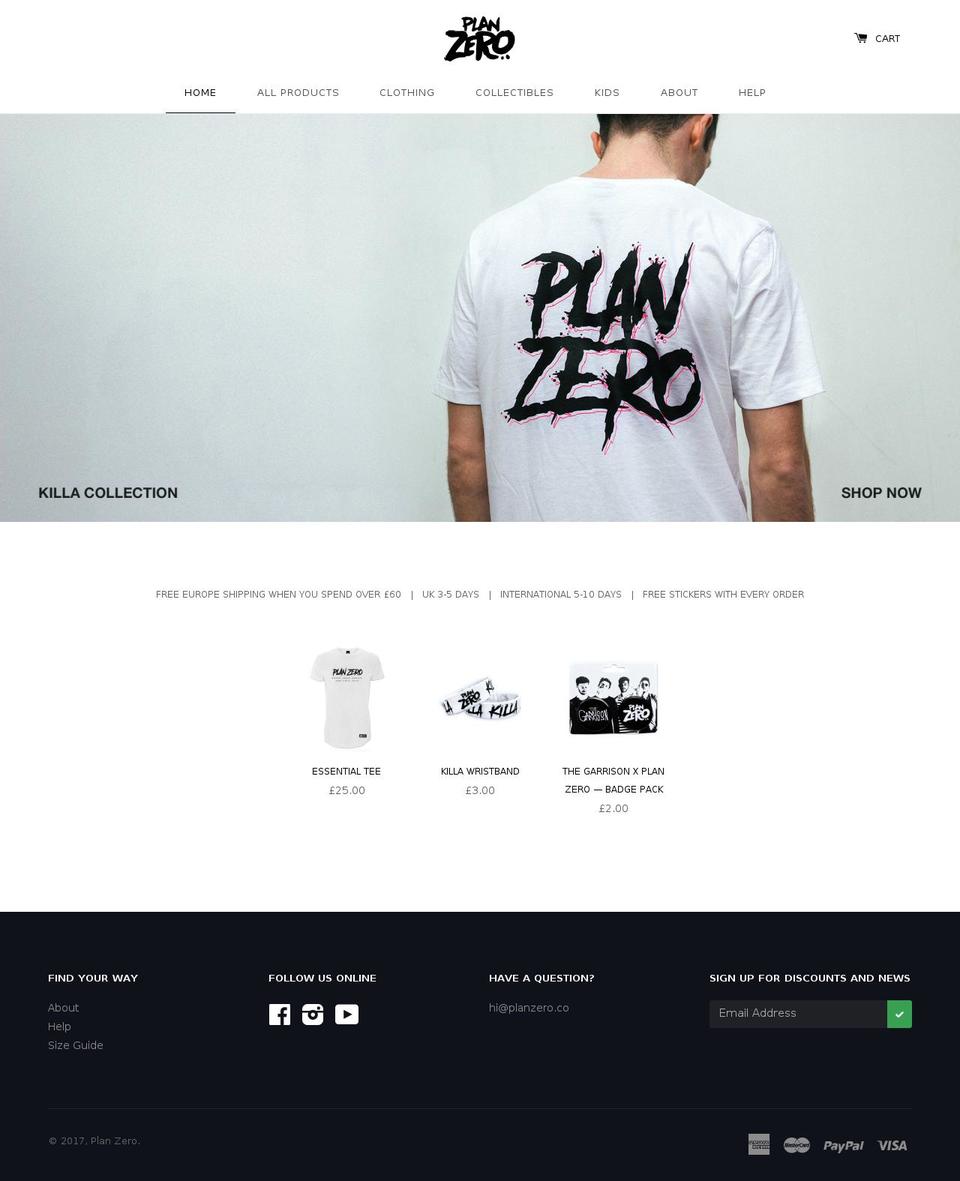 planzero.co shopify website screenshot