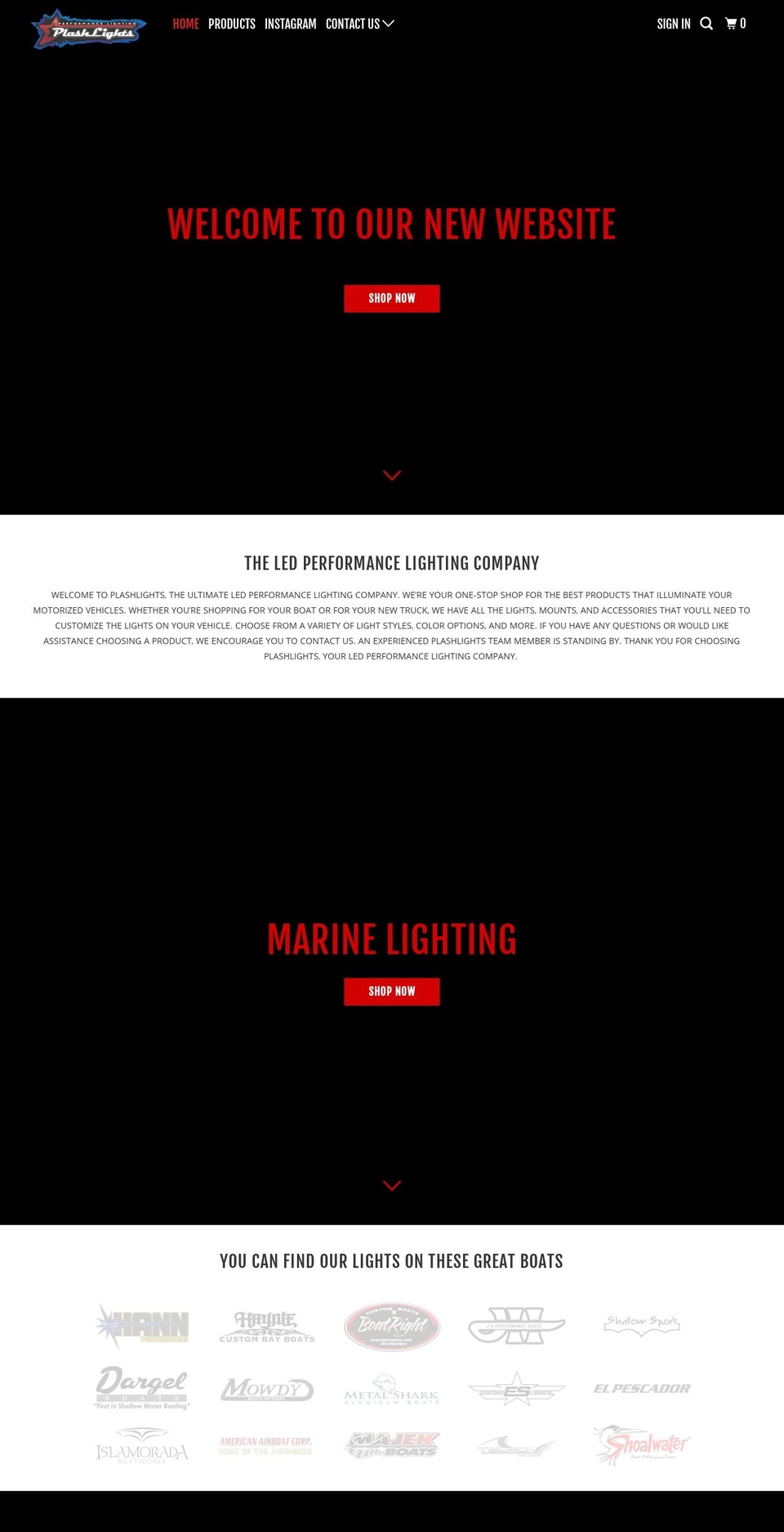 plashlights.com — Shopify storefront screenshot