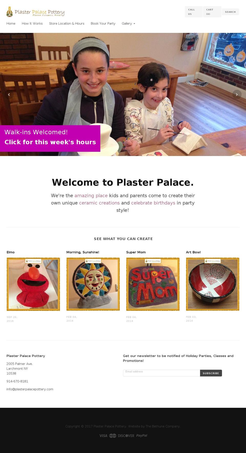 plasterpalacepottery.com shopify website screenshot