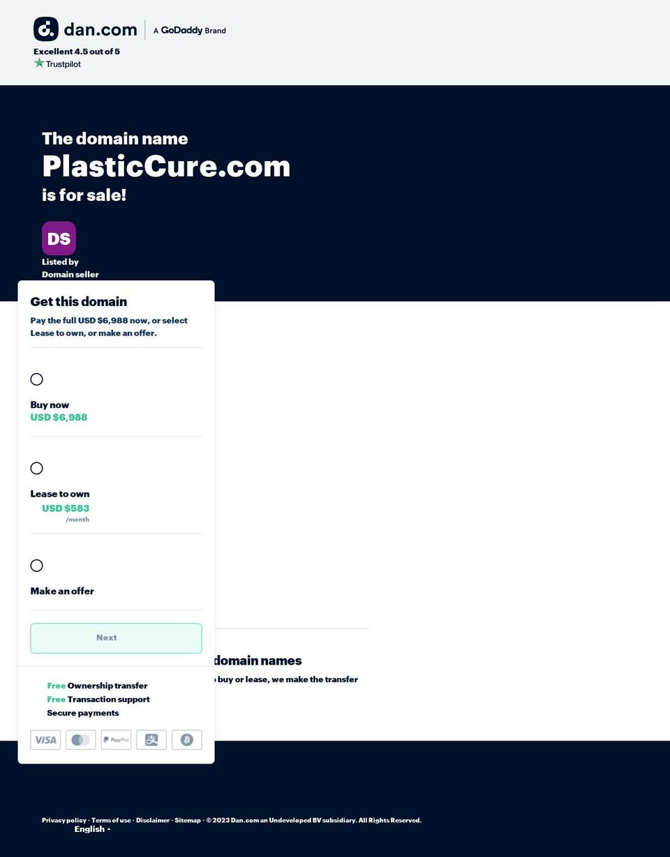 plasticcure.com — Shopify storefront screenshot
