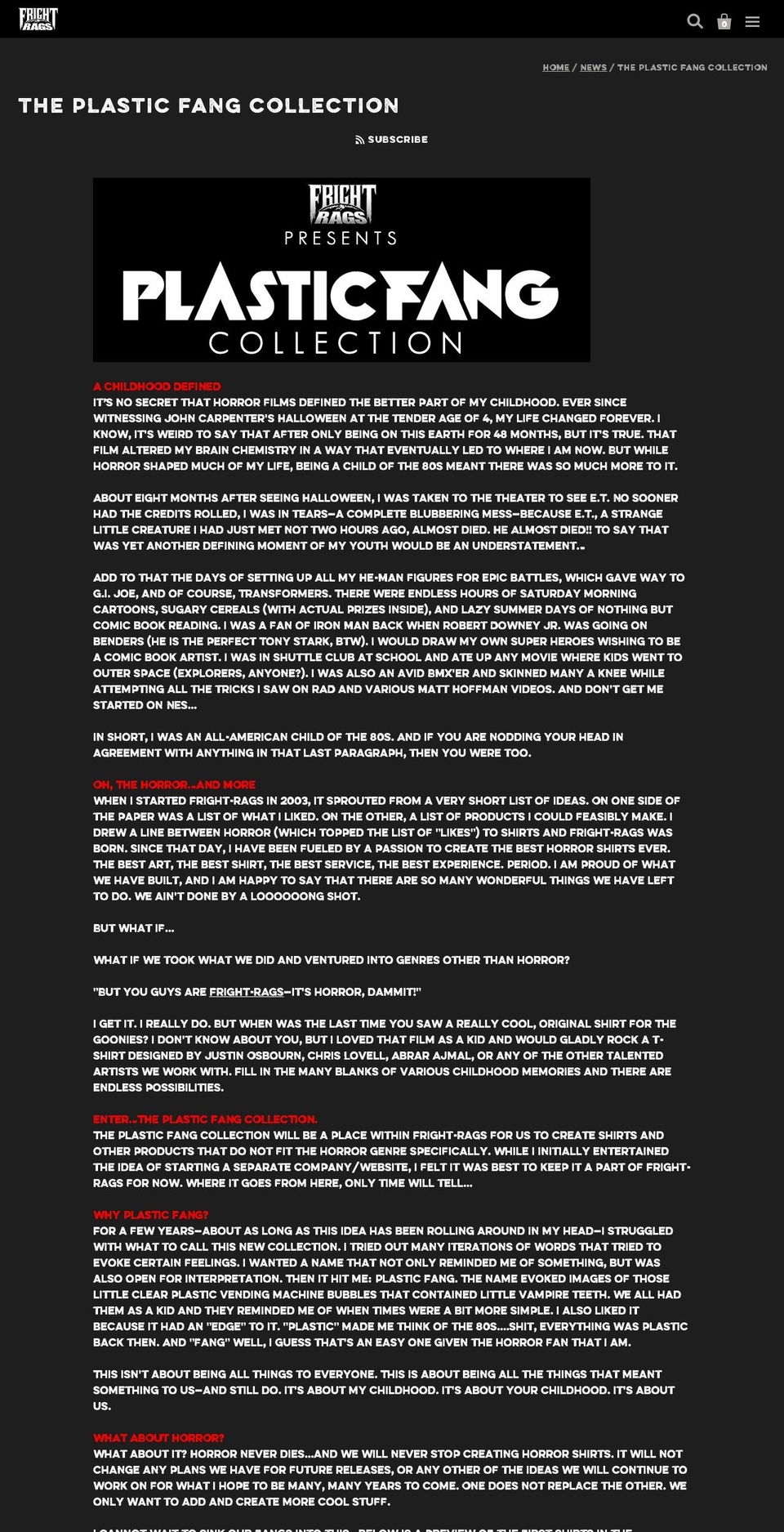 plasticfang.com shopify website screenshot