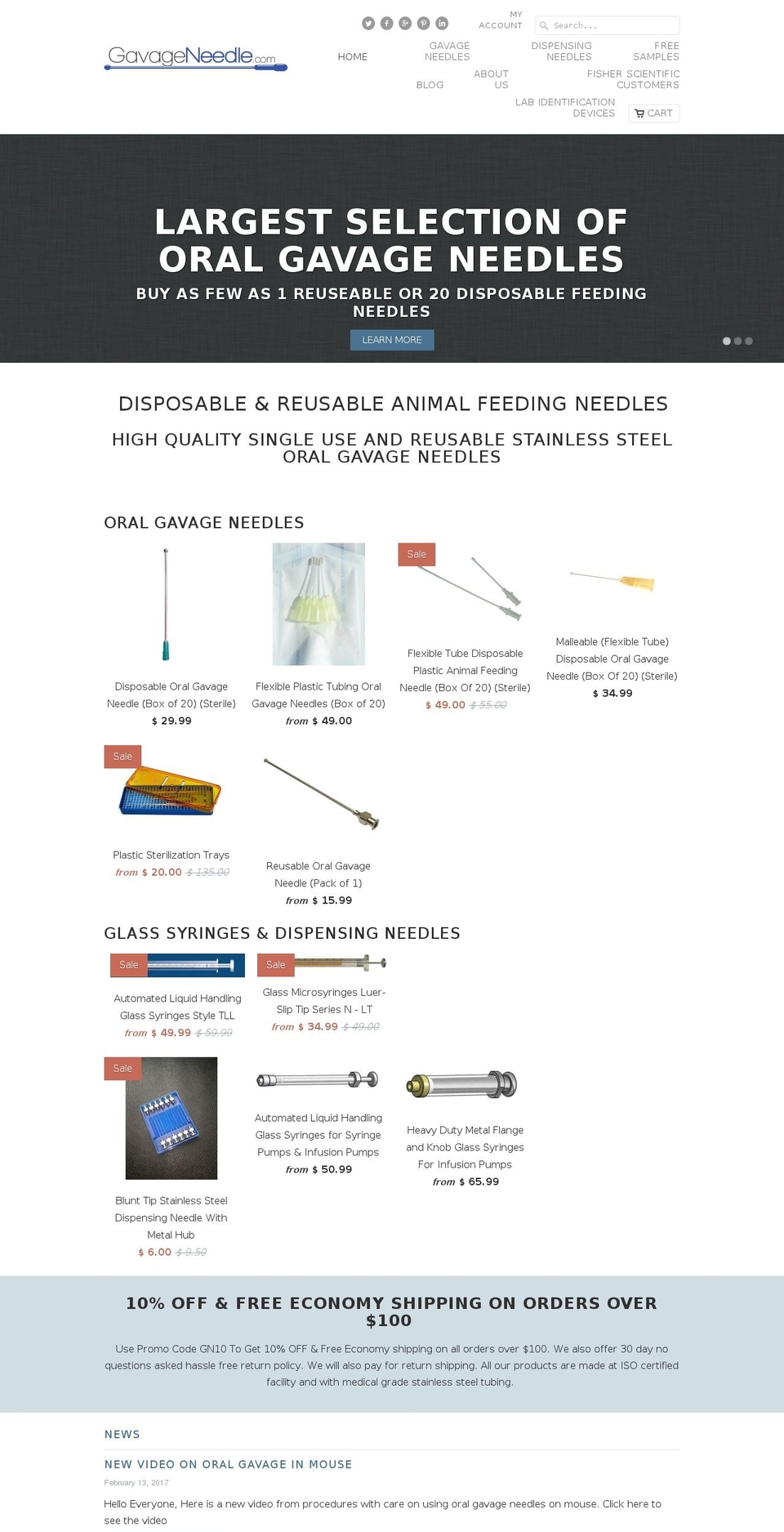 plasticfeedingneedle.info shopify website screenshot