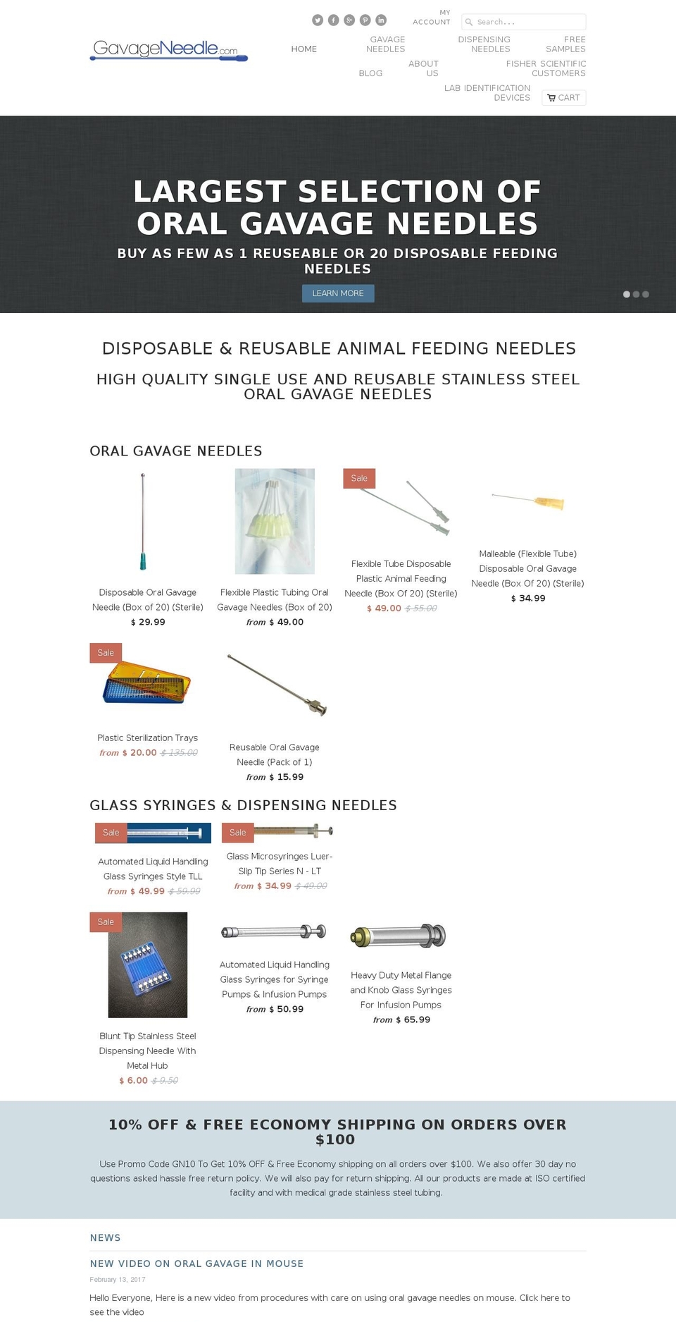 plasticfeedingneedles.com shopify website screenshot