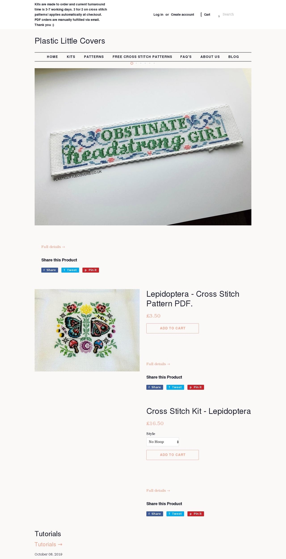 plasticlittlecovers.co.uk shopify website screenshot