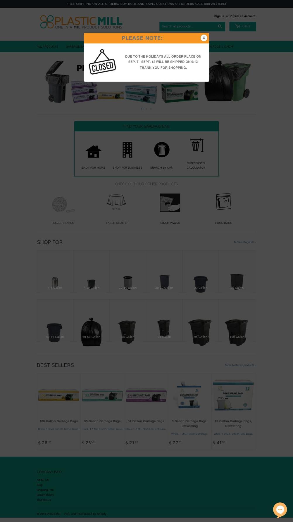 plasticmil.com — Shopify storefront screenshot
