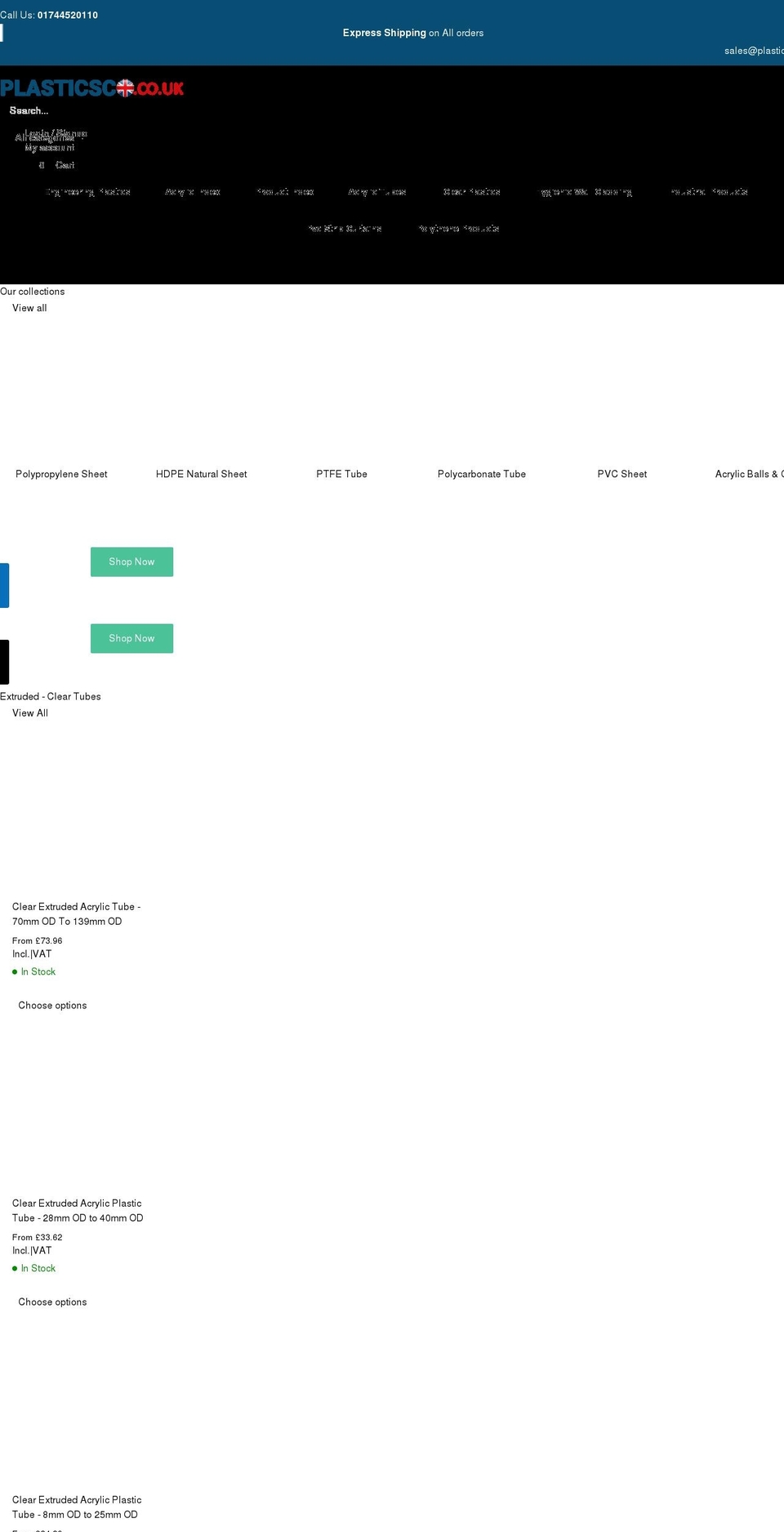 plasticsco.co.uk shopify website screenshot