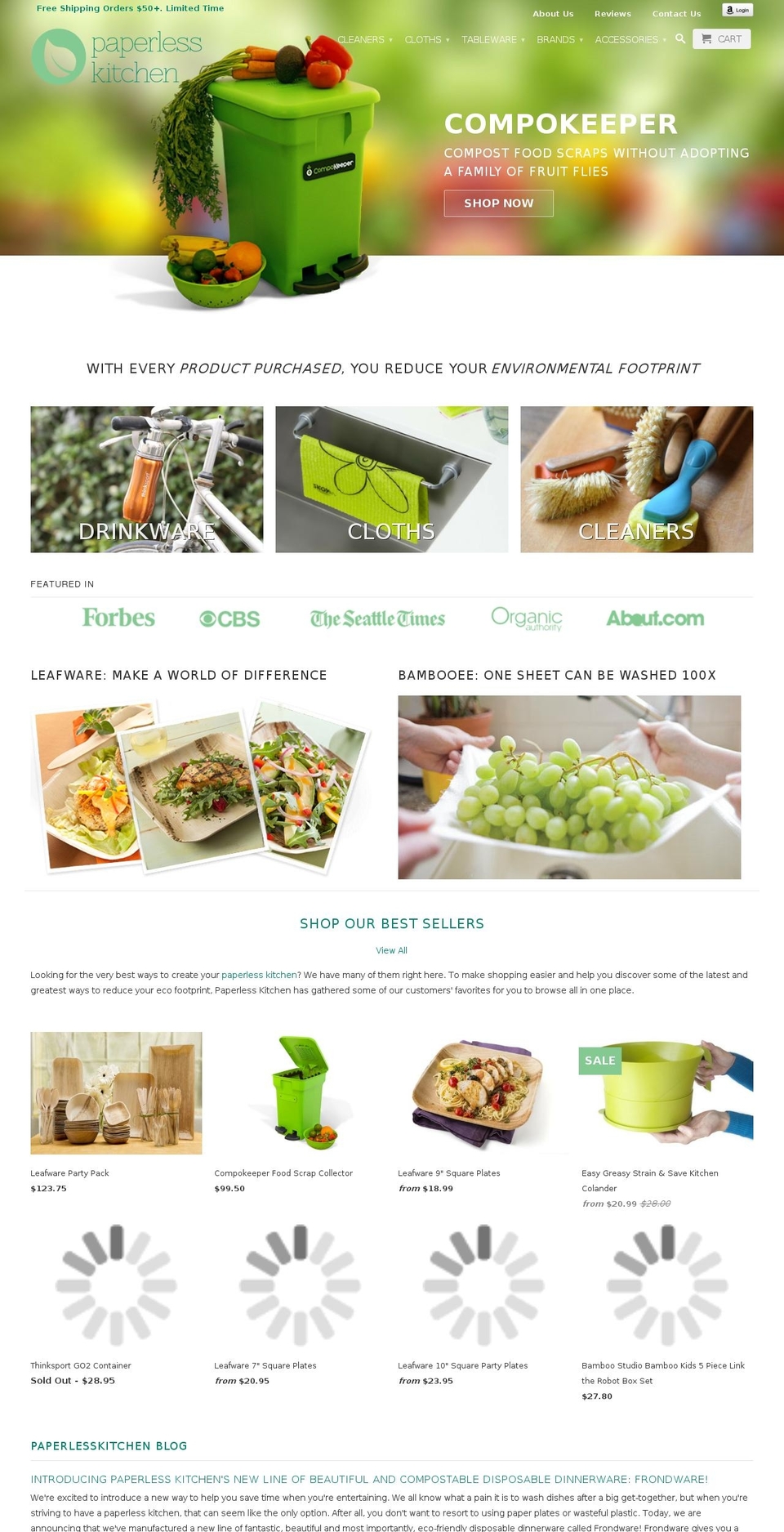 plasticsfreekitchen.com shopify website screenshot
