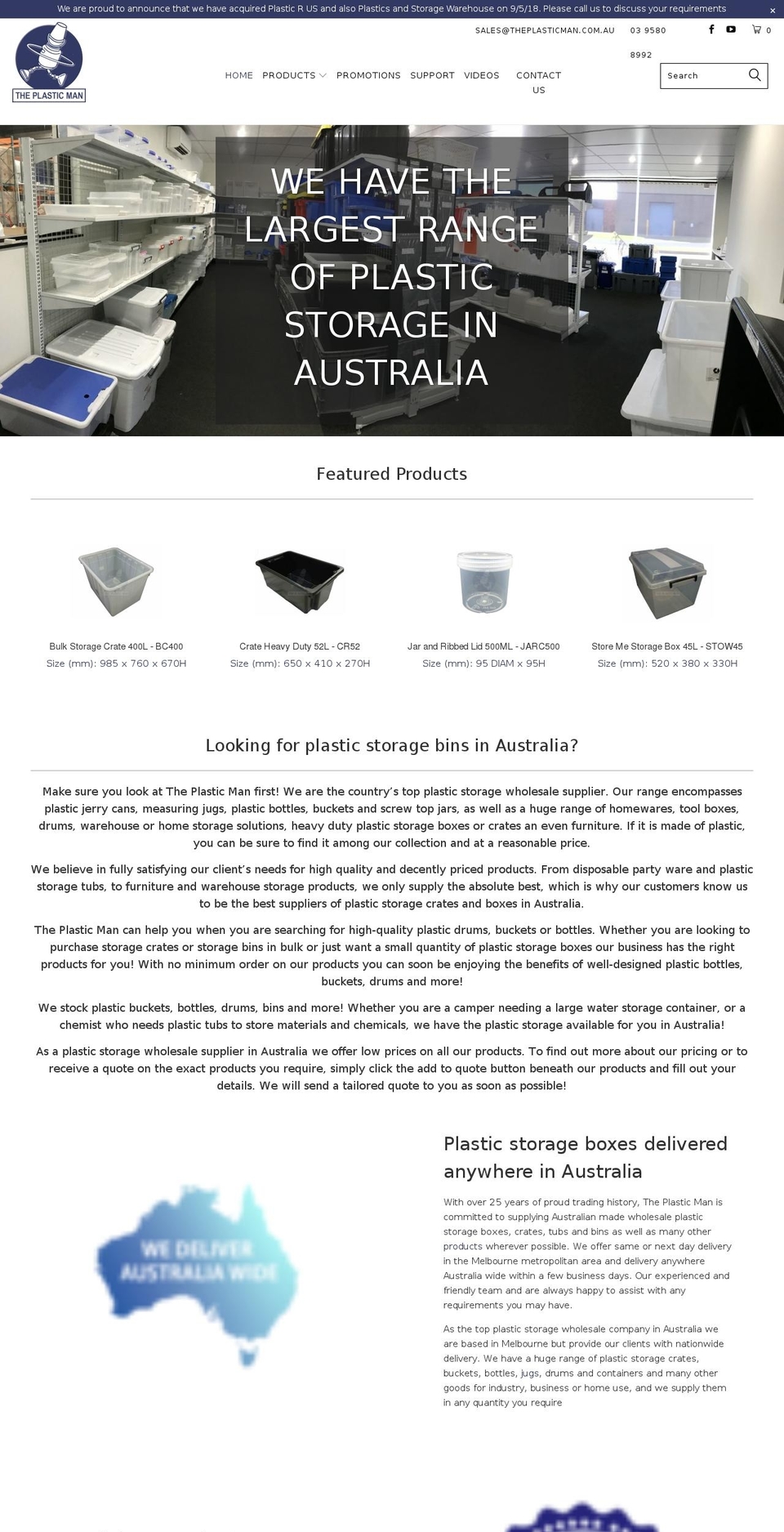 THF-DEV Shopify theme site example plasticsrus.com.au