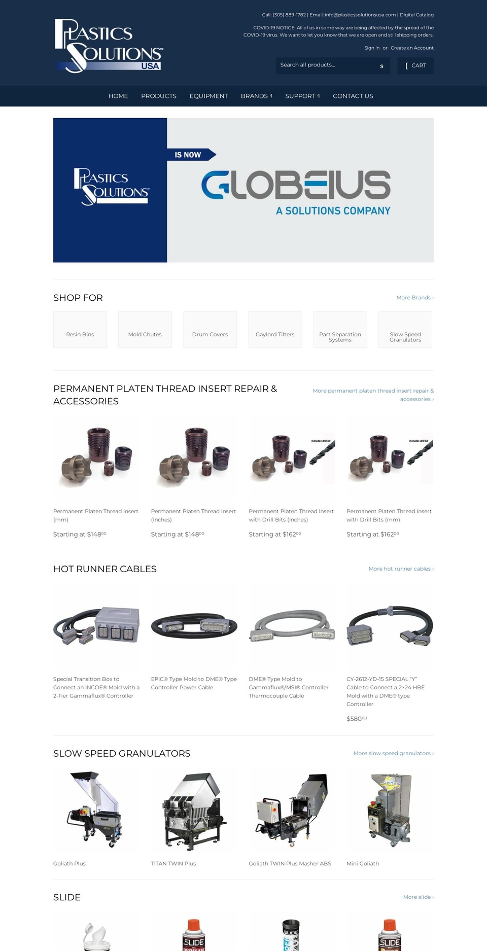 plasticssolutionsusa.com shopify website screenshot