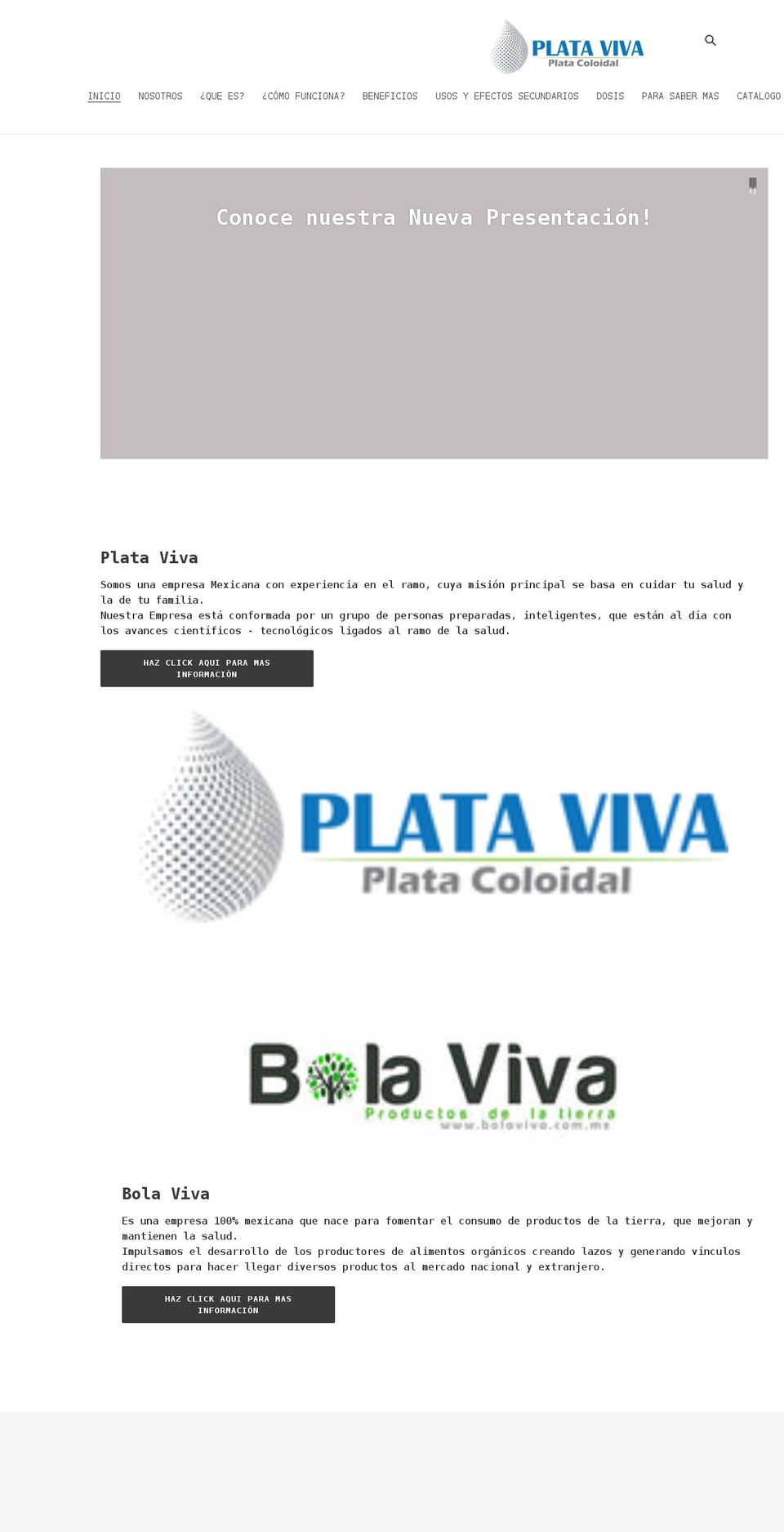 plataviva.com.mx shopify website screenshot