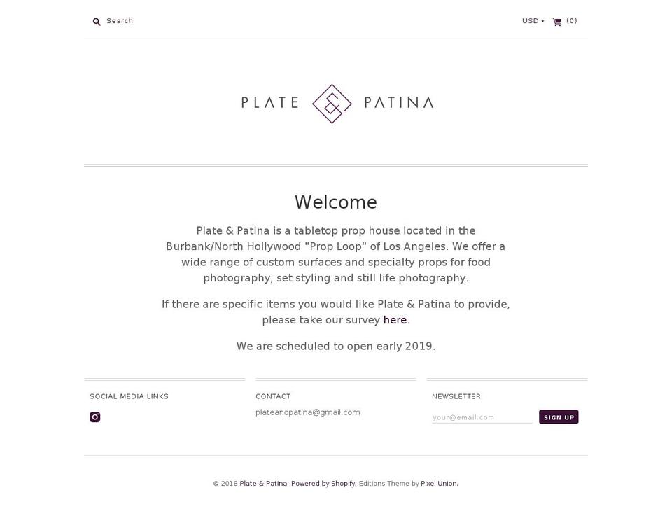 plateandpatina.com — Shopify storefront screenshot
