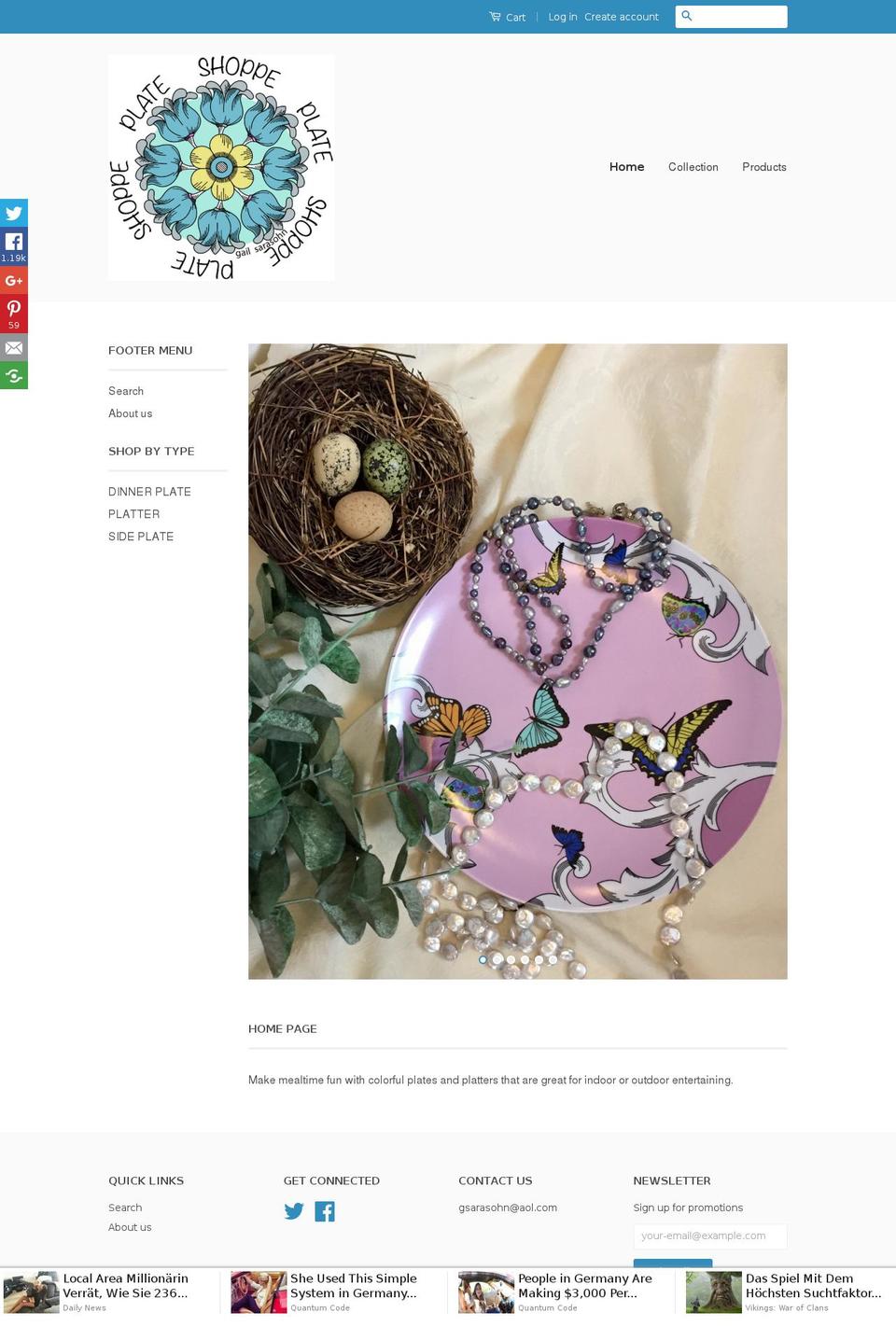 plateshoppe.com shopify website screenshot