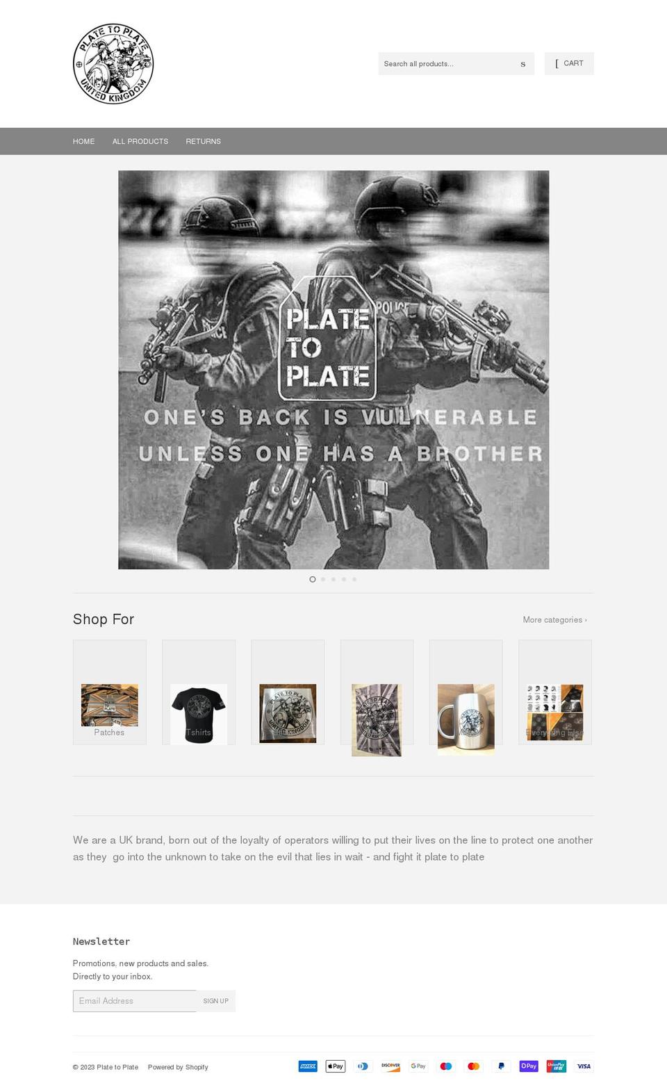 platetoplate.co.uk shopify website screenshot