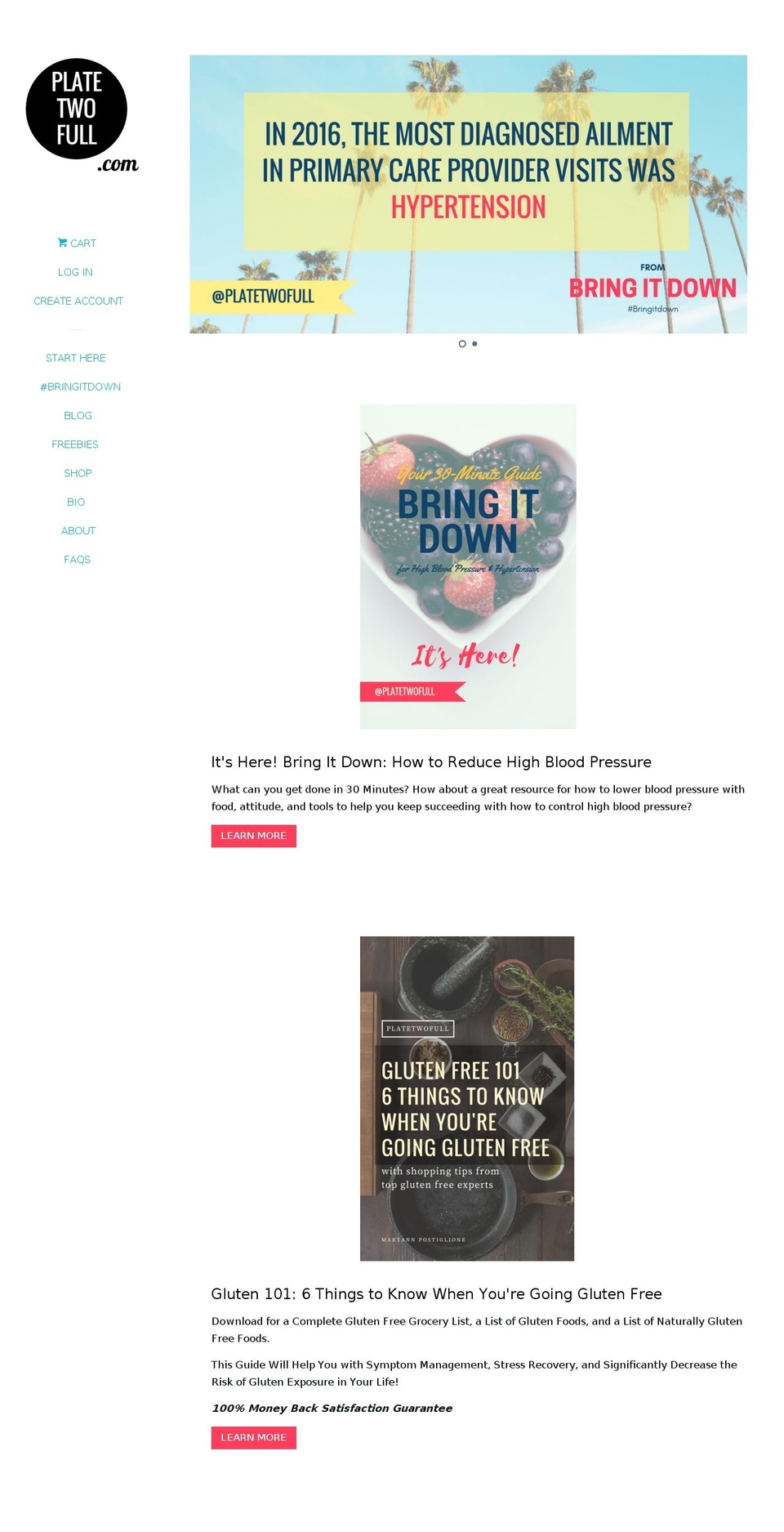 platetwofull.com shopify website screenshot