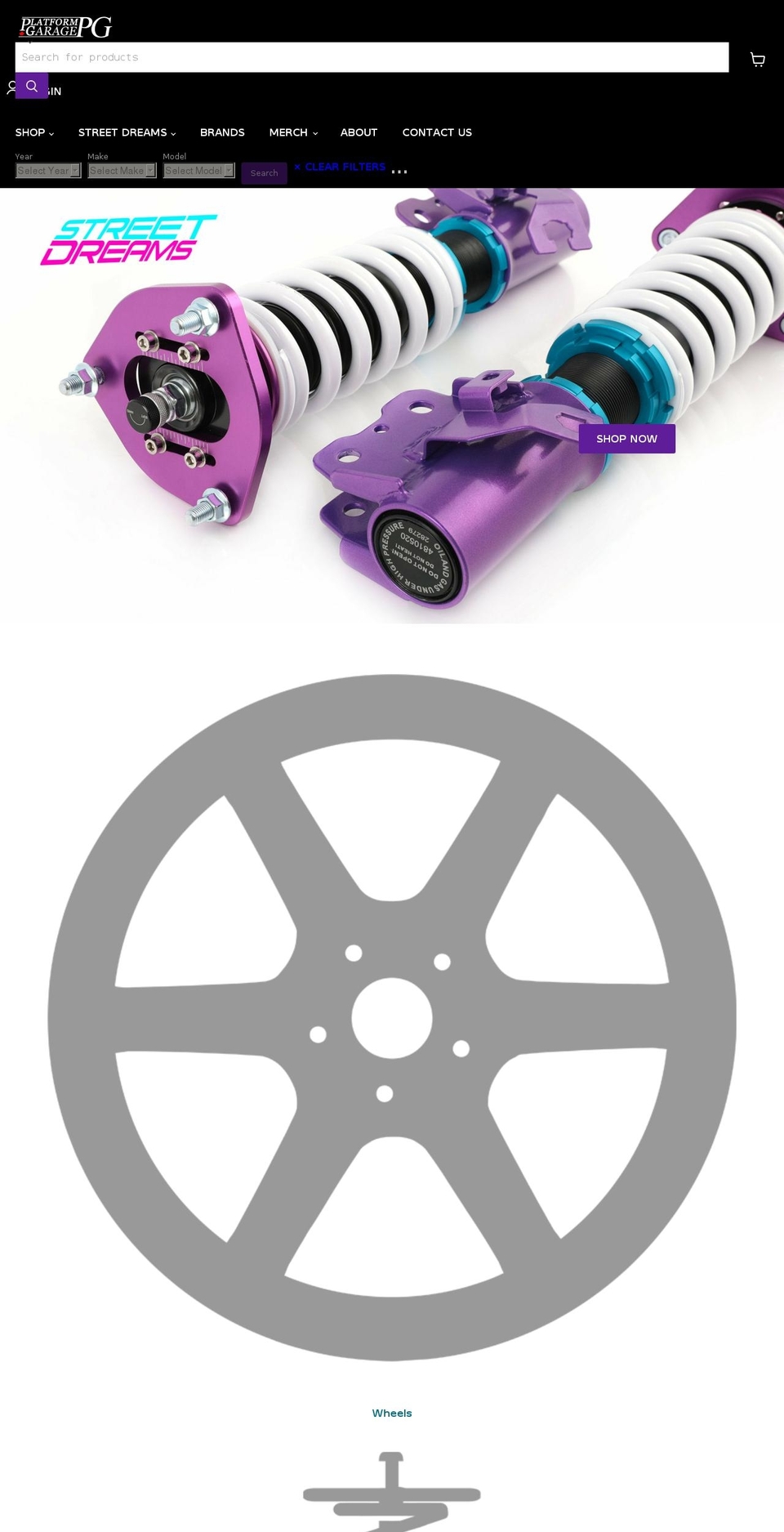 platformgarage.com shopify website screenshot