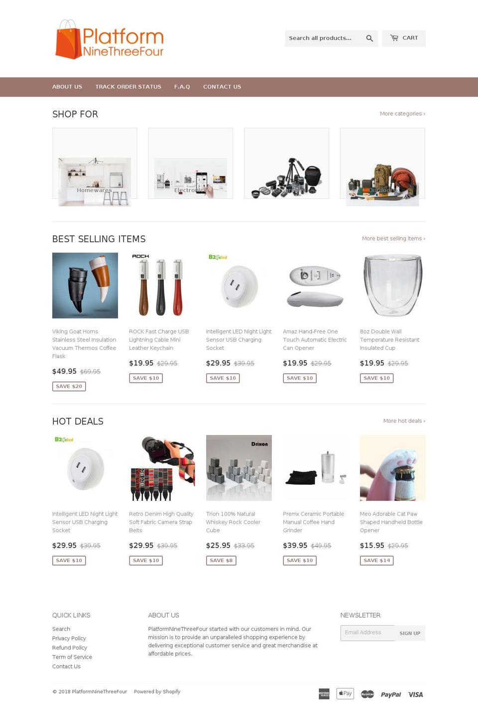 platformninethreefour.com — Shopify storefront screenshot