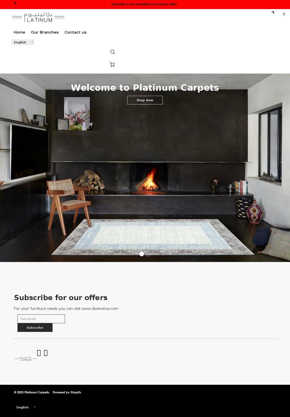 platinum-carpets.com shopify website screenshot