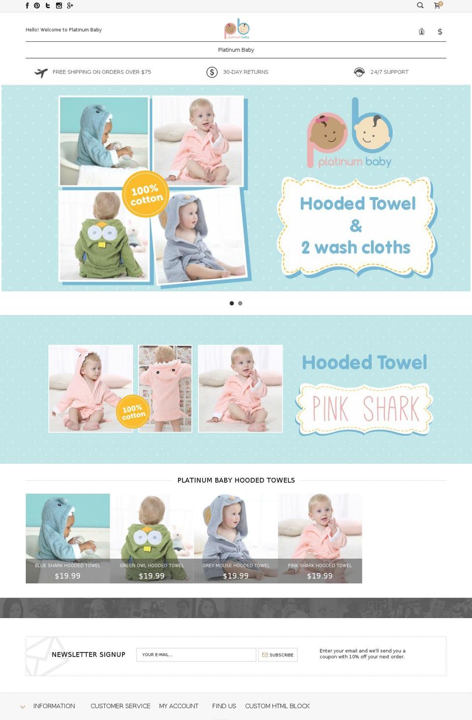 platinumbabies.net shopify website screenshot