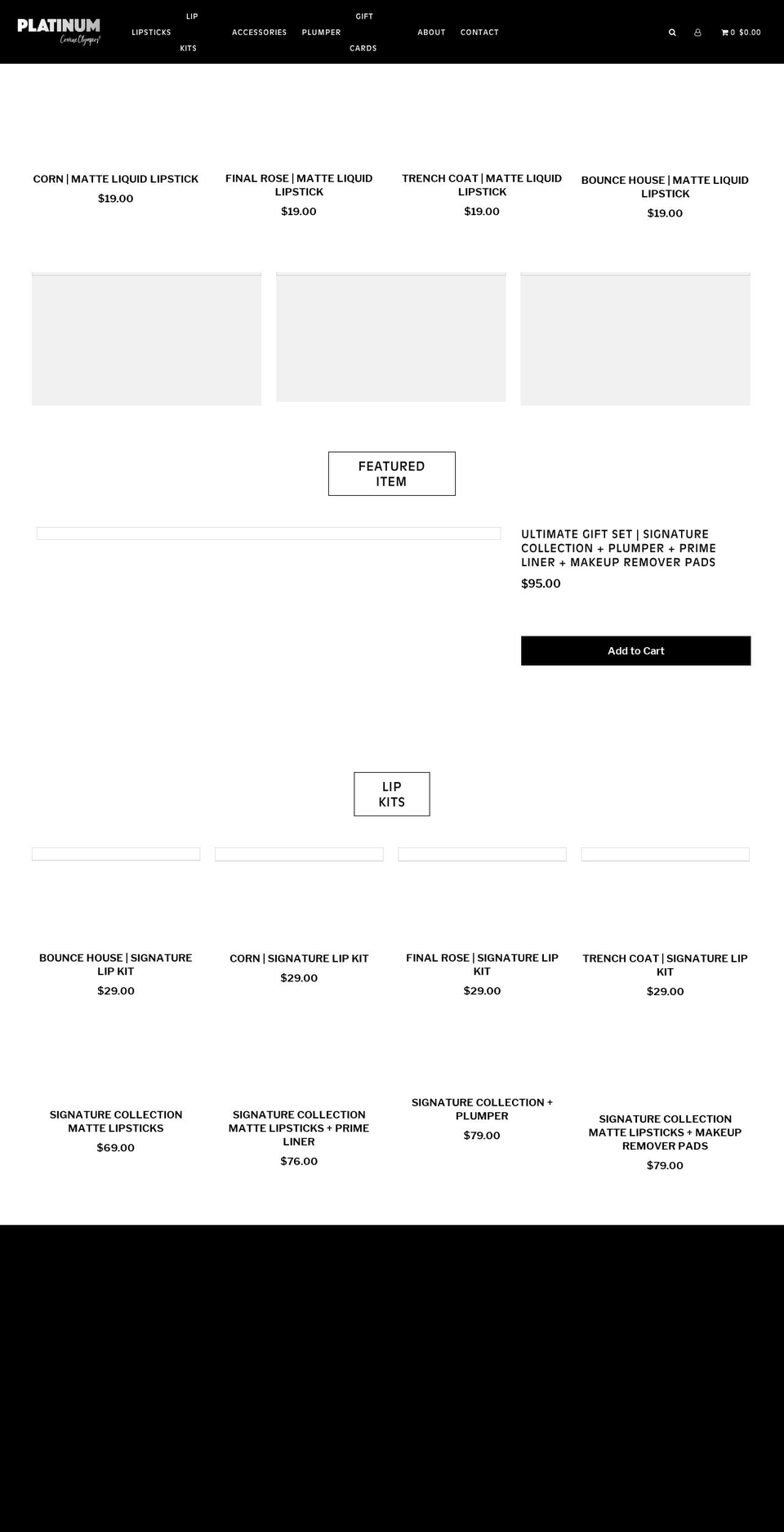 platinumbeautyshop.com — Shopify storefront screenshot