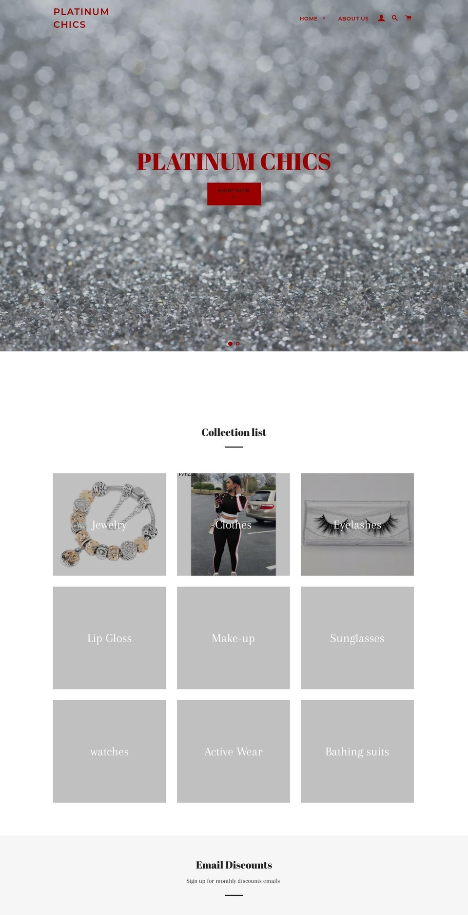 platinumchics.com — Shopify storefront screenshot